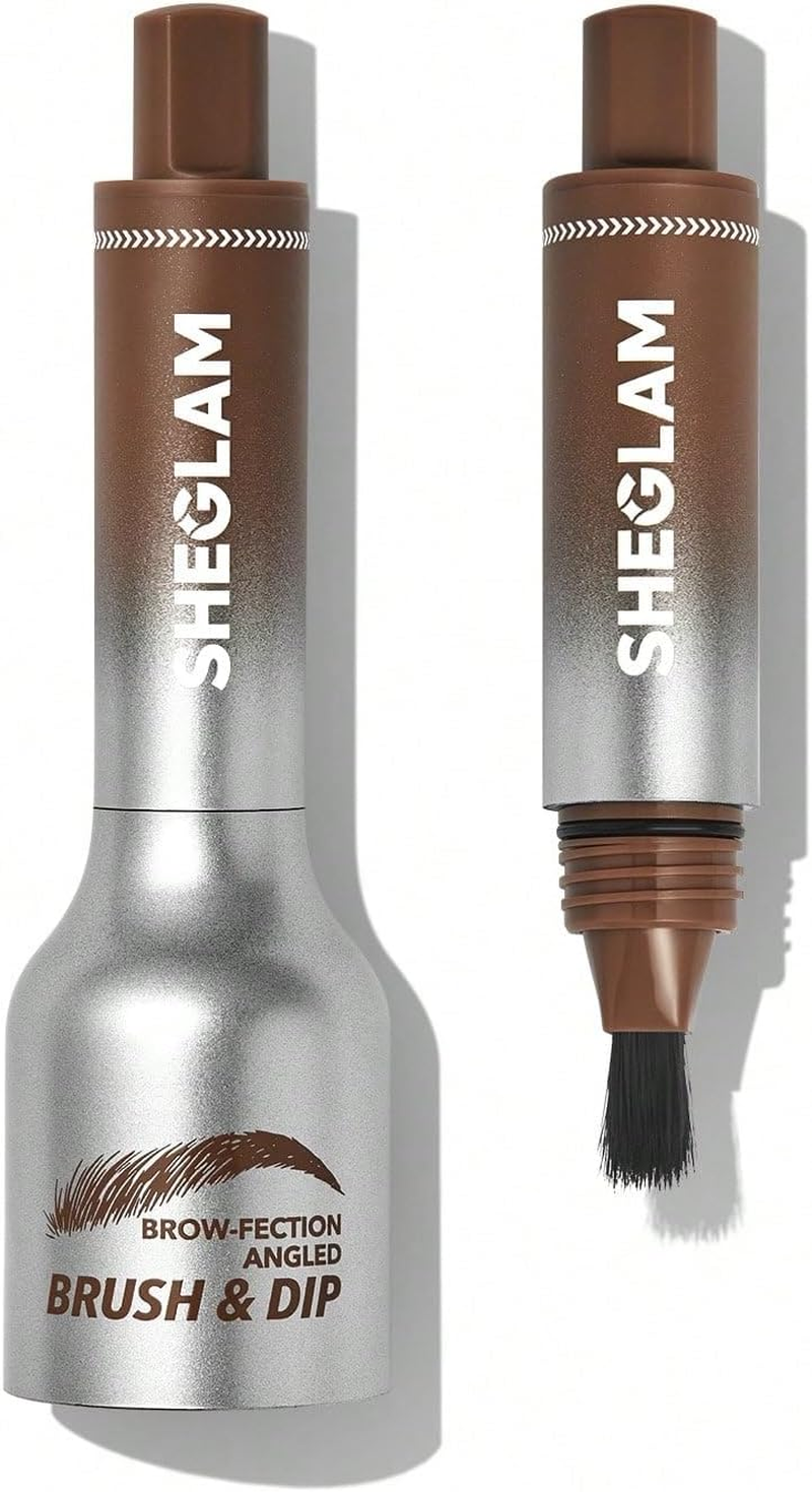 SHEGLAM Brow-Fection Angled Brush & Dip Upgraded Microblading Eyebrow Pen Long Lasting Waterproof Easy to Color-Ash