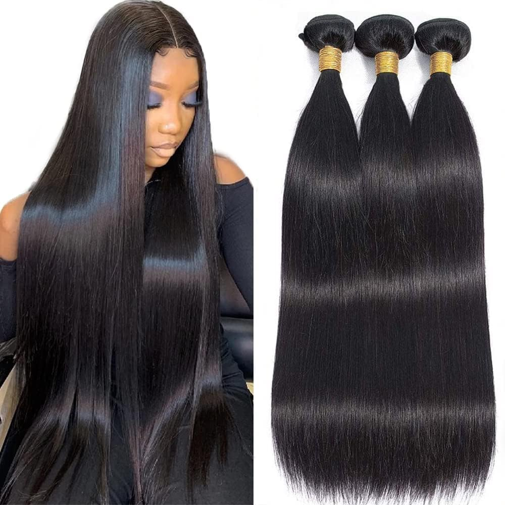 10A Brazilian Straight Human Hair Bundles 18 20 22 Inch 100% Unprocessed Virgin Straight Weave 3 Bundles Deals Human Hair image number 5