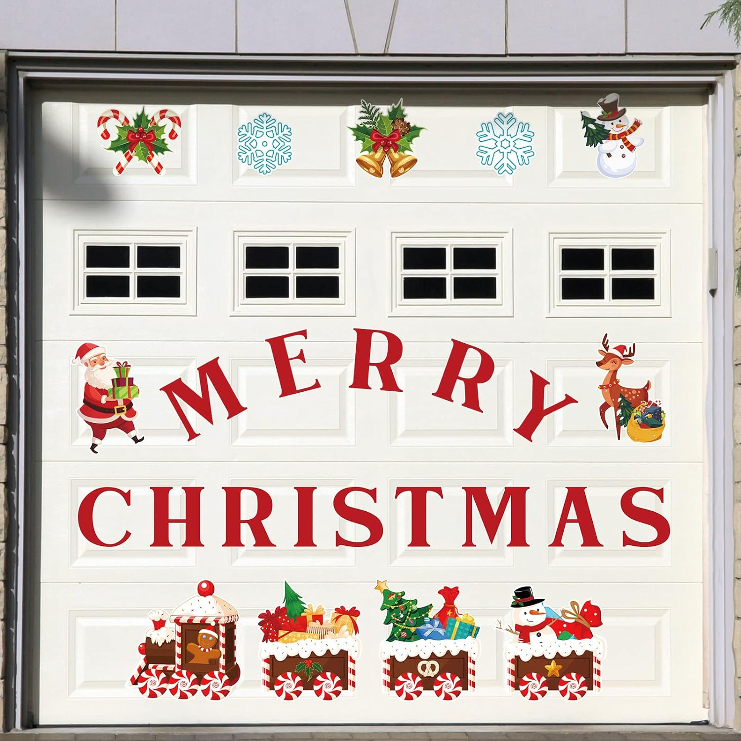 25 Pieces Merry Christmas Garage Door Stickers Magnets Christmas Refrigerator Decals Weather Resistant Garage Magnets Decoration Xmas Home Decor Magnetic Stickers for Car DIY Holiday (Plaid Style)