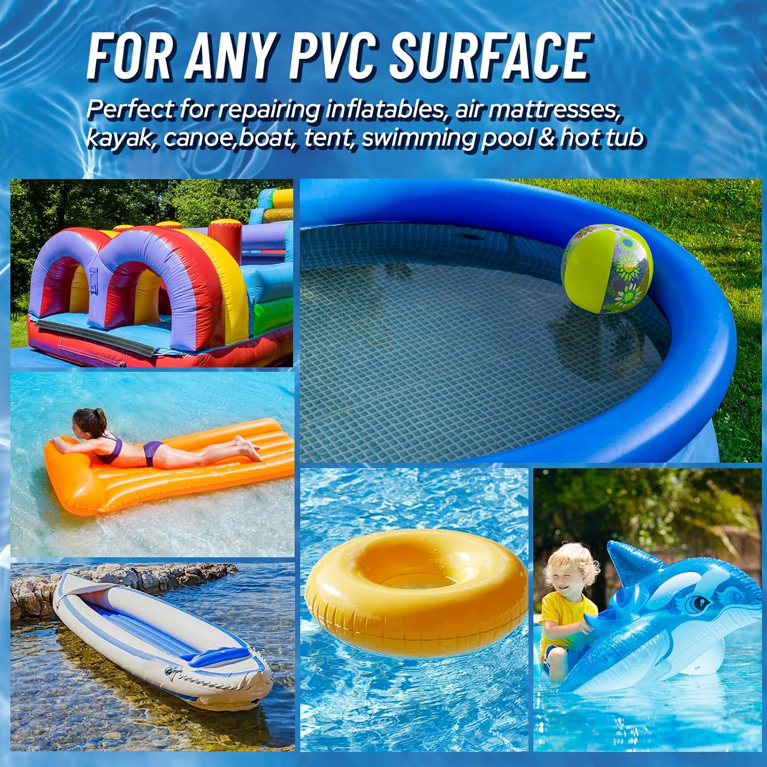 120Ml Air Mattress Patch Kit, Transparent Air Mattress Repair Kit, Inflatable Patch Repair Kit for PVC Inflatable Toy, Pool Liner Patch Kit Inflatable Boat, Swimming Circle, Tent,Quick Repair image number 4