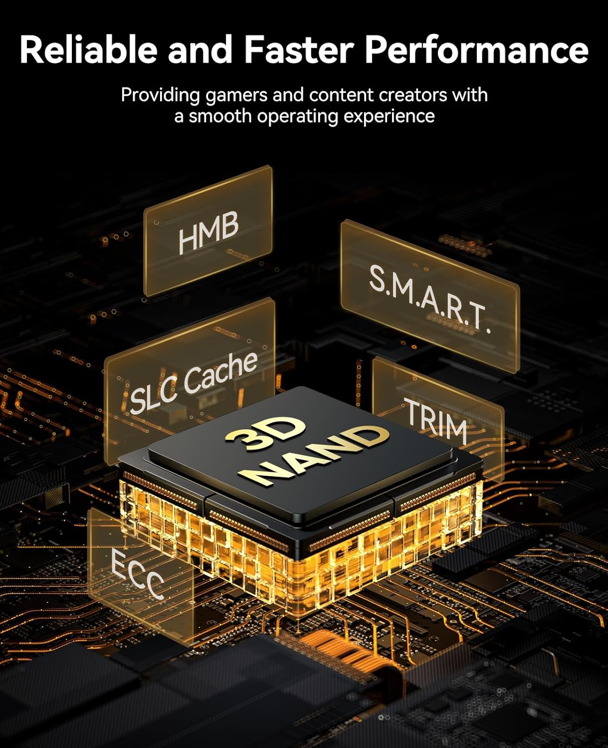 ORICO 2TB Nvme SSD Pcie 4.0- up to 7400Mb/S, M.2 SSD 2280 Pcie 4.0X4 Internal Solid State Drive SSD, Fast Heat Dissipation, Compatible with Macos Windows for Gamers and Creators-E7400 image number 3