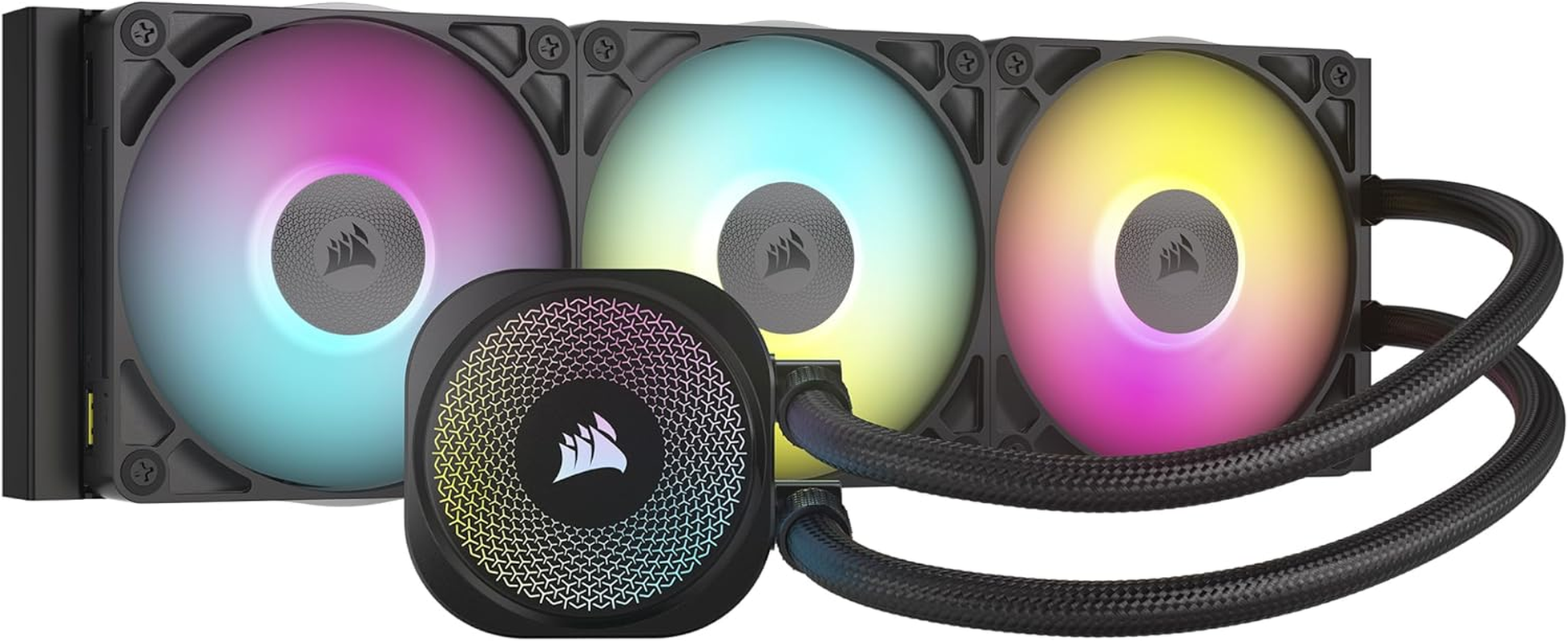 CORSAIR Icue Link Titan 360 RX RGB Liquid CPU Cooler &ndash; 360Mm AIO &ndash; 3X RX120 RGB Fans Included &ndash; Fits Intel LGA 1851/1700, AMD AM5/AM4 &ndash; Icue Link System Hub Included &ndash; Black image number 1