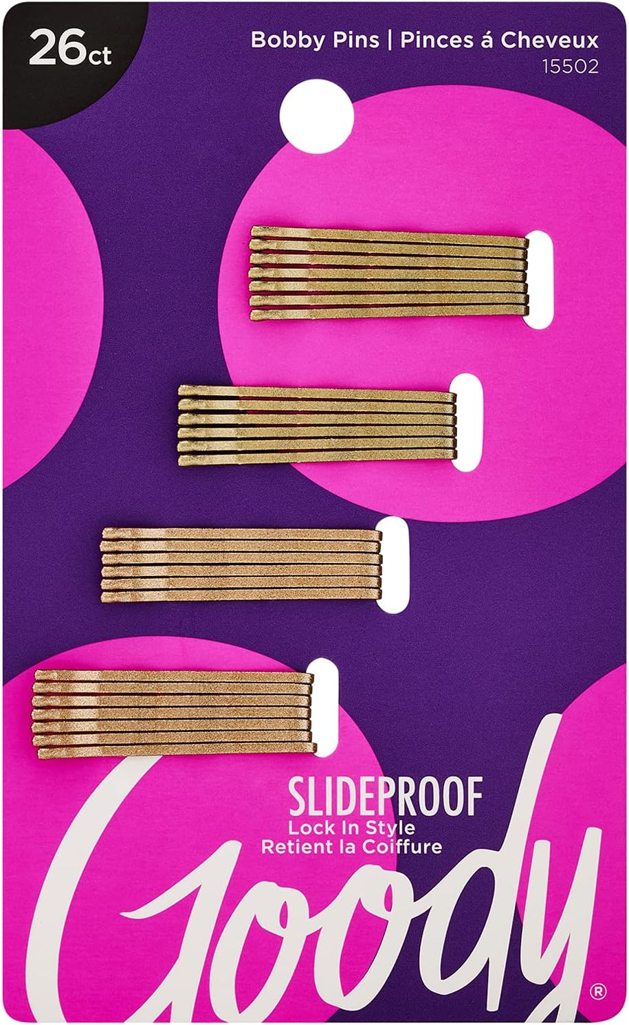 Goody Slideproof Hair Bobby Pins, 26 Count, Metallic Blonde, Slideproof and Lock-In Place, Suitable for All Hair Types, Pain-Free Accessories for Women, Men, Boys and Girls, All Day Comfort - 48 Count (Pack Of 1), Black image number 7