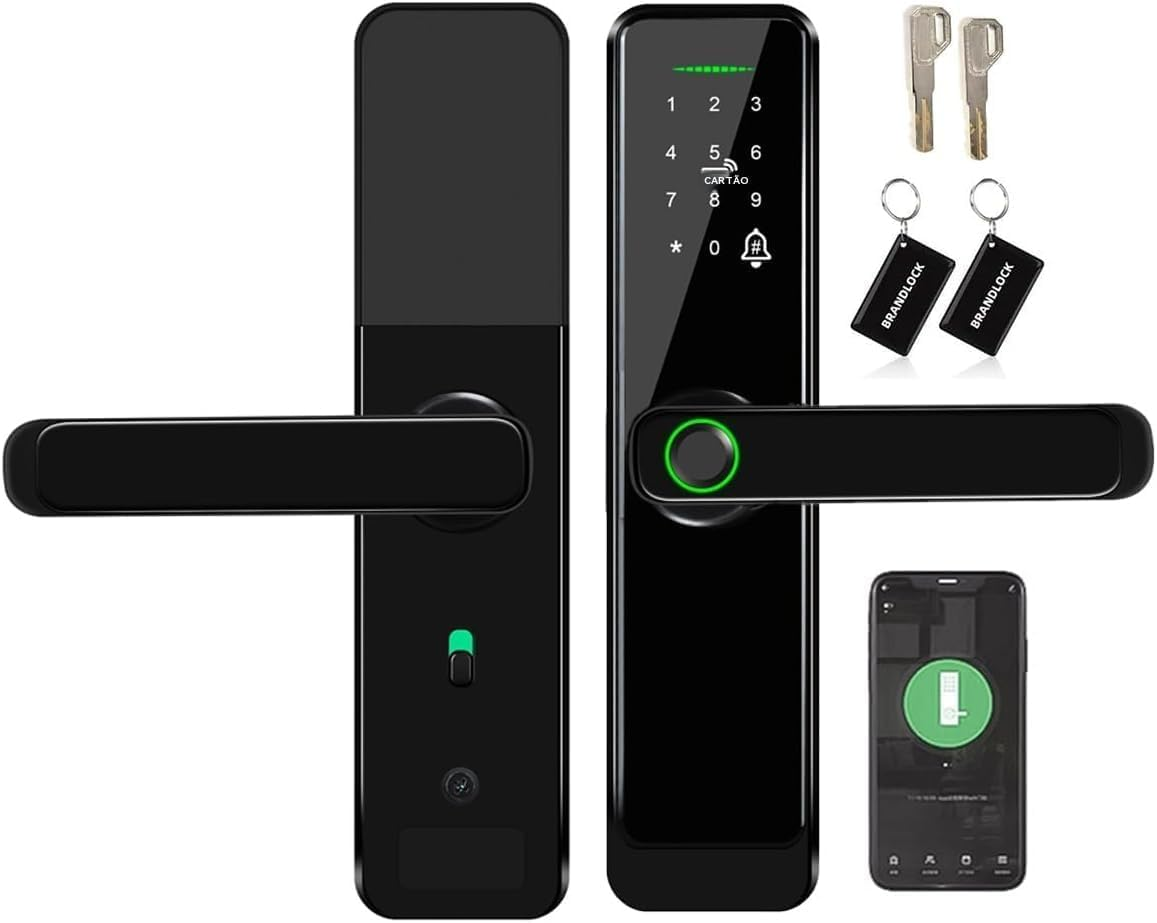 AILRINNI Fingerprint Smart Door Lock with a Deadbolt, 6 in 1 Keyless Entry Door Knob with App/Keypad Code/Keys/Fingerprint/Ic Card/Deadbolt, Electronic Keypad Lock, Smart Locks for Front Door image number 5