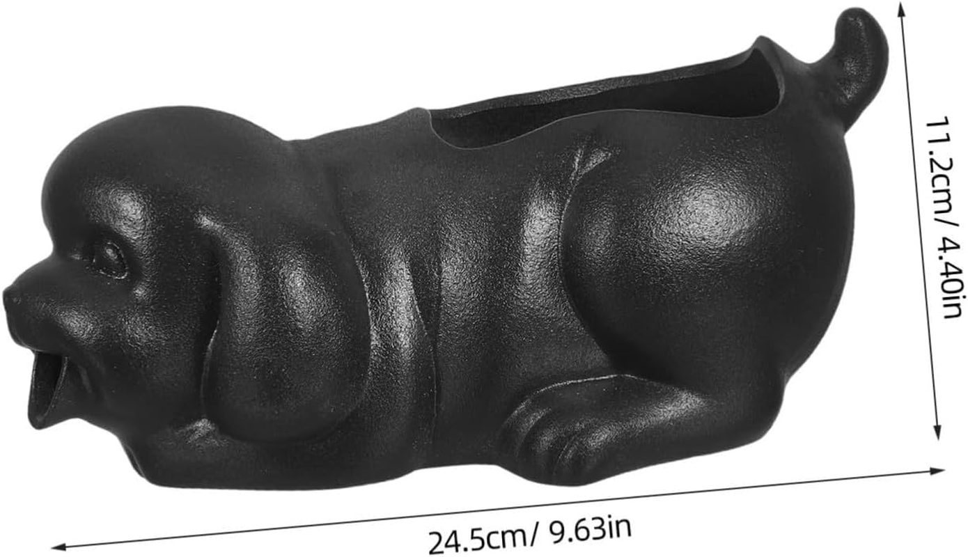 BESPORTBLE Ceramic Puppy Fountain Spitter for Outdoor Garden with Ancient Swamp Filtration Interactive Aquarium Decor Encouraging Fish Activity Water Purification Planter for Indoor And - Khaki image number 4