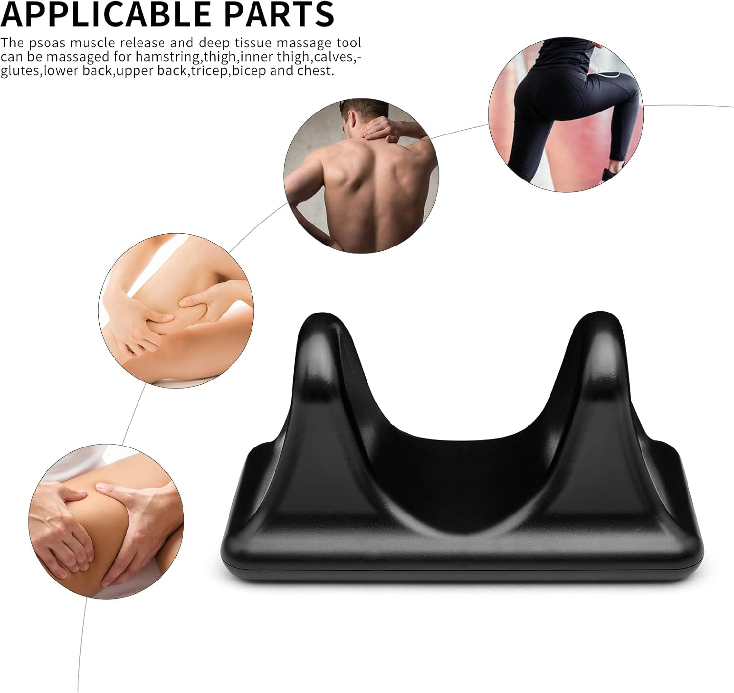 Lofrwiw Psoas Muscle Release Tool, Self Deep Tissue Massager - Psoas, Back, Hip Flexor Release, Psoas Stretcher (Black) image number 2