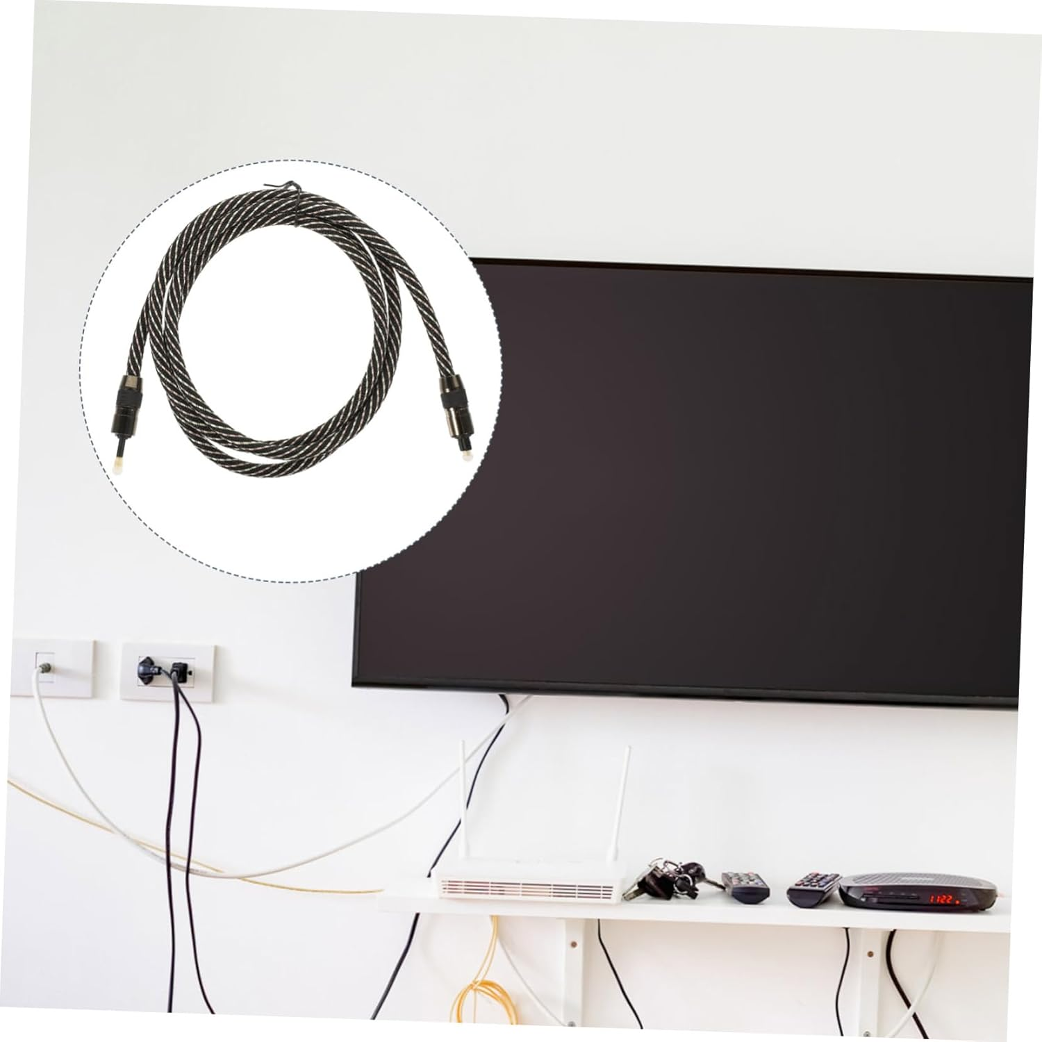 COHEALI Premium Digital Optical Audio Cable Plated Connectors Flexible round Wire for Stable High-Definition Sound Transmission Compatible with Sound Bars and Home Theater Systems image number 2