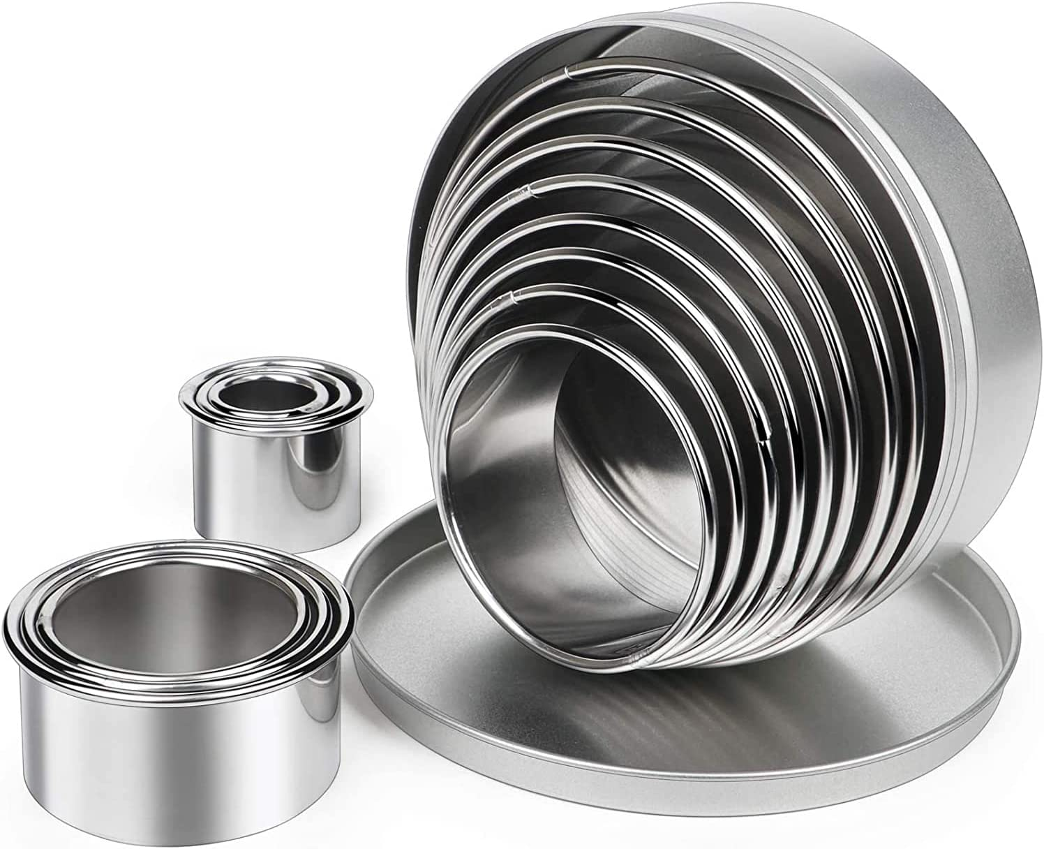 14Pcs round Cookie Biscuit Cutter Set round Cookie Cutters of Different Sizes for Donuts and Scones, Stainless Steel Metal Ring Baking Molds, Stainless Steel Cookie Cutters and Dough Cutters. (Iron Box) image number 2