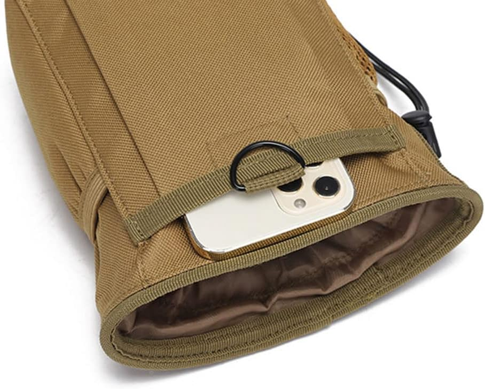 Multi Purpose Utility Tactical Waist Bag Belt Molle Pouch Military Wallet Pack Khaki - Black image number 2