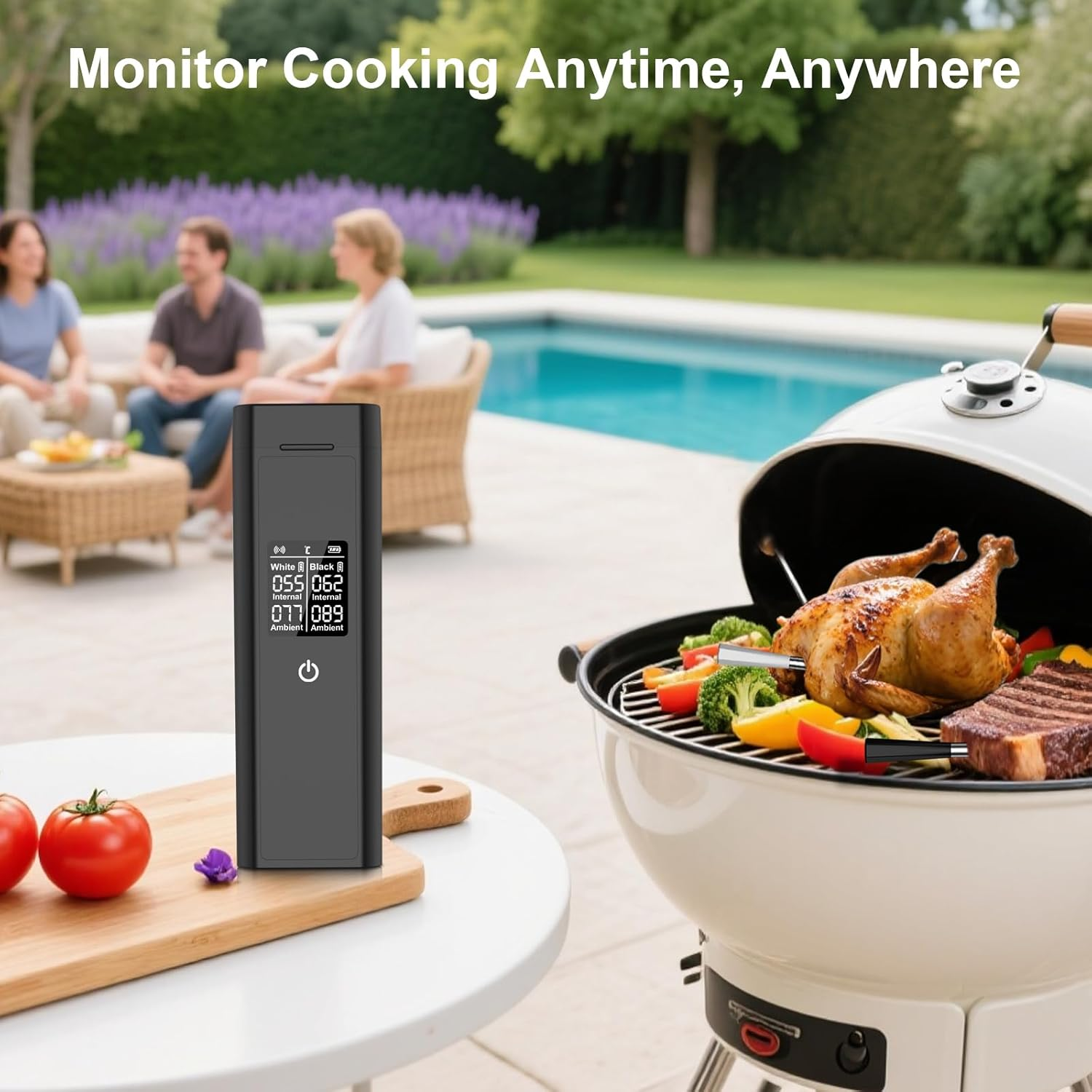 Wireless Meat Thermometer | 600FT Bluetooth Range & Stability | Standalone Display Hub | NMI Certified Accuracy &plusmn;0.5&deg;C & 0.5S Instant Read |Real-Time Monitoring & Smart Alerts for BBQ, Oven, Smoker image number 5