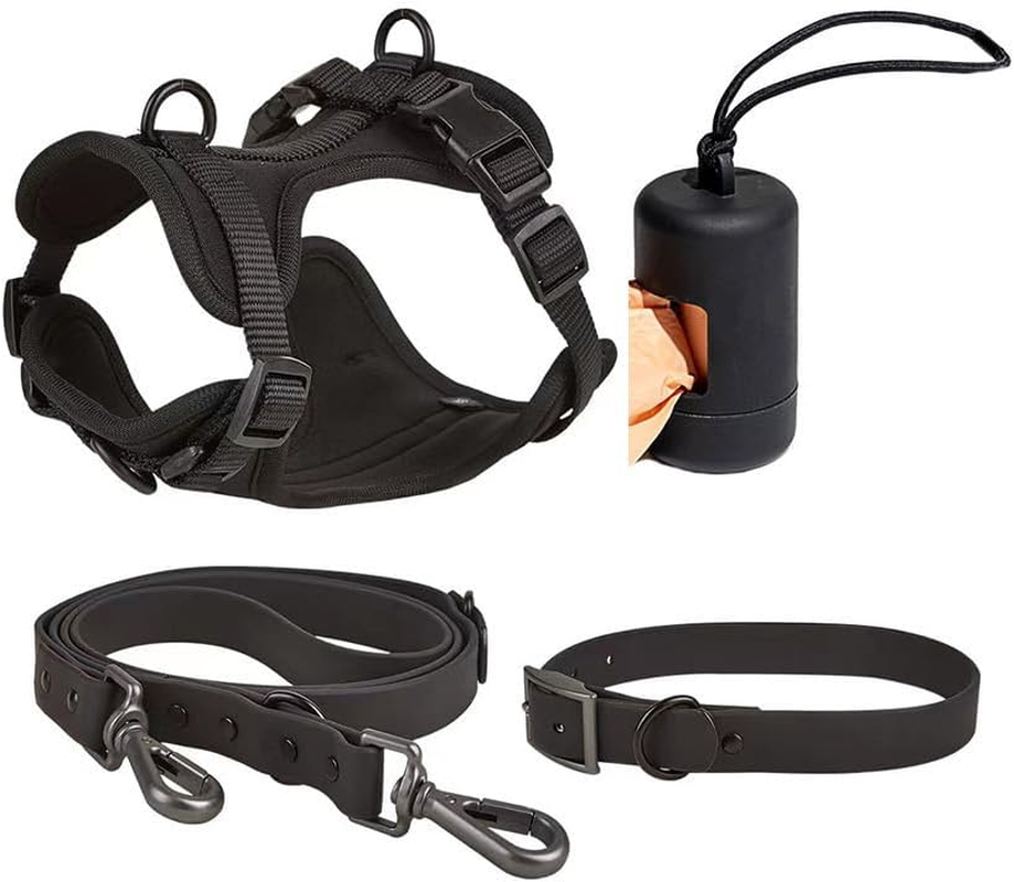 4 PCS Set Tactical Dog Harness,Pet Tactical Chest","Service Dog Vest and Back anti Bite Waterproof Dog Tactical Chest and Back Strap PVC Traction Rope Dog Collar-Pink 4||XS image number 2