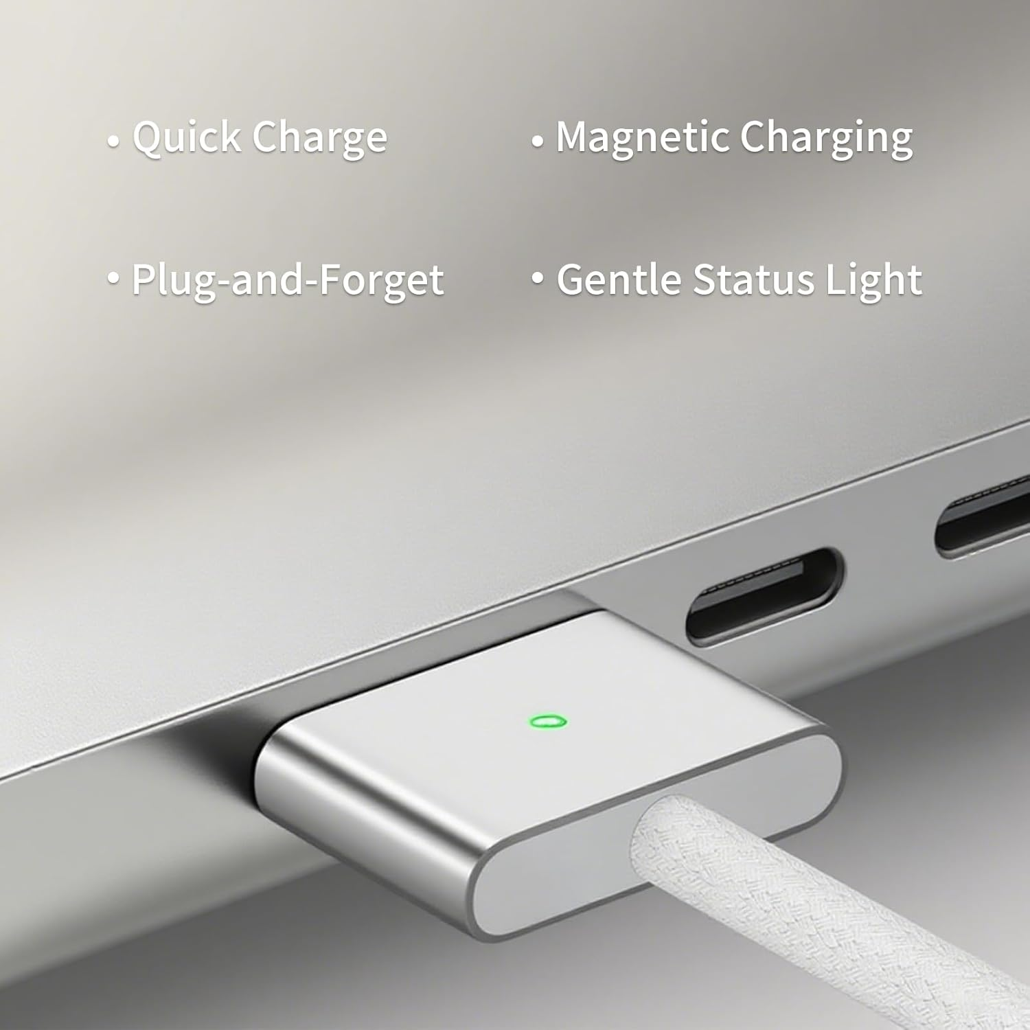 1 Pcs 140W 2M Magnetic USB-C Data Cable, USB Type-C Compatible with Magsafe 3 Interface, Suitable for Macbook Chargers, Macbook Air (13/15-Inch, M4 2025/2024/2022), (M2, 2023) image number 6