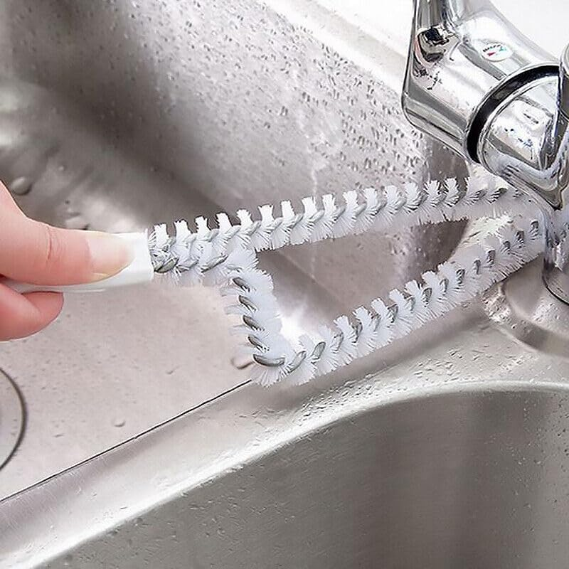 Leona Co Plastic Triangle Household Window Sliding Door Track Cleaning Gap Brush White, Easy Clean image number 4