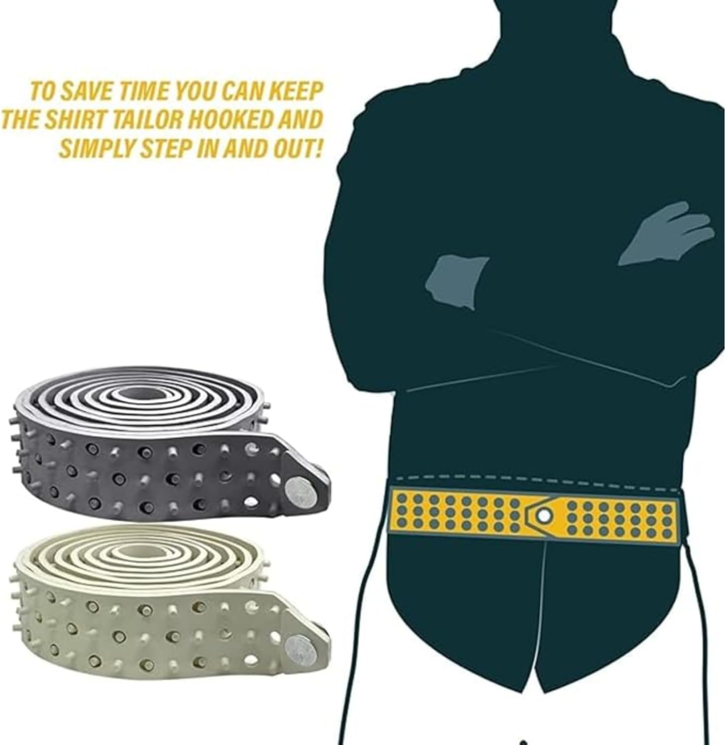 Hero'S Pride Shirt Tailor Rubber Belt - Adjustable Shirt Keeper for Professional & Tucked in Appearance