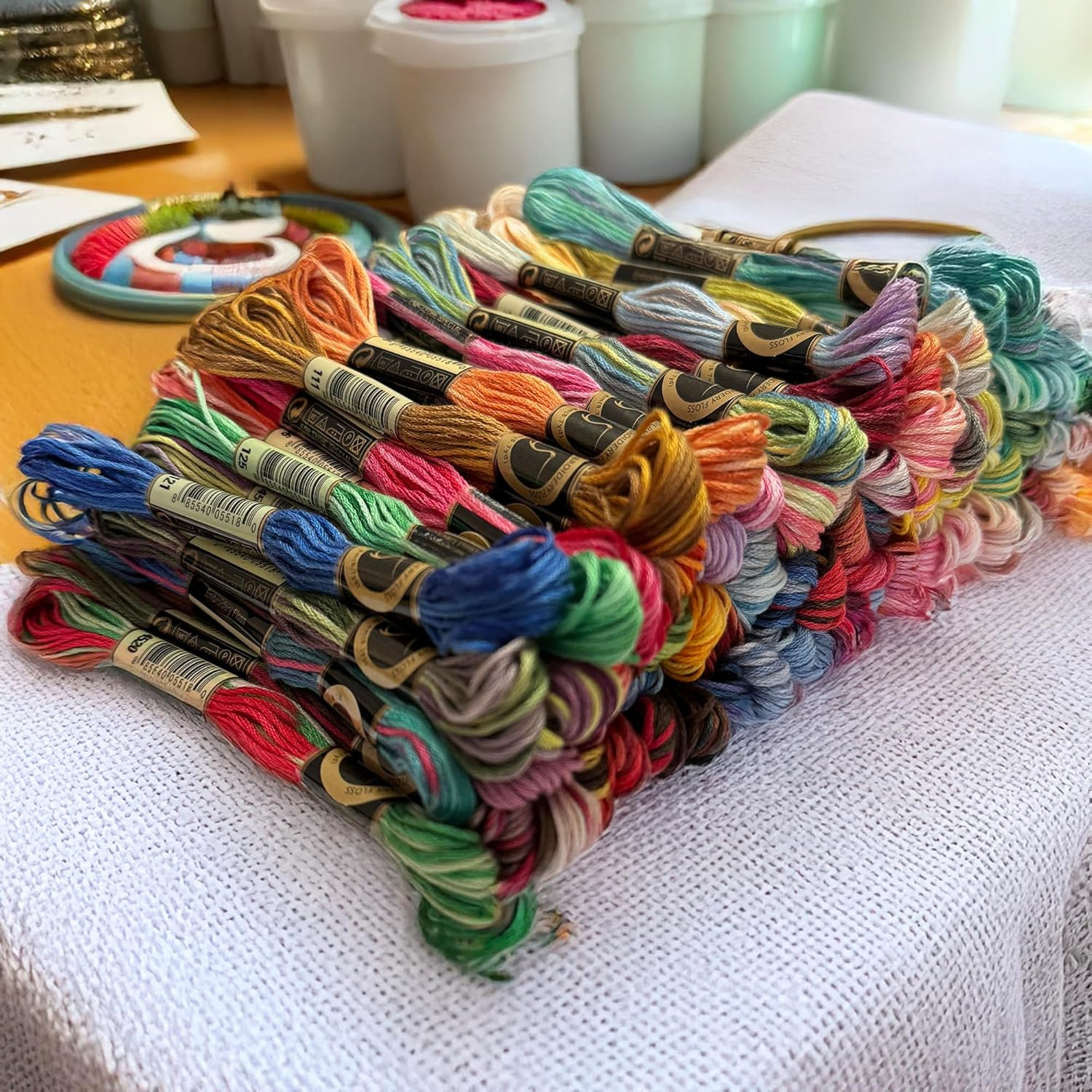 12 Skeins Magical Color Variations Floss Pack Six Strand Embroidery Variegated Cross Stitch Threads, Multi Color Set A image number 4