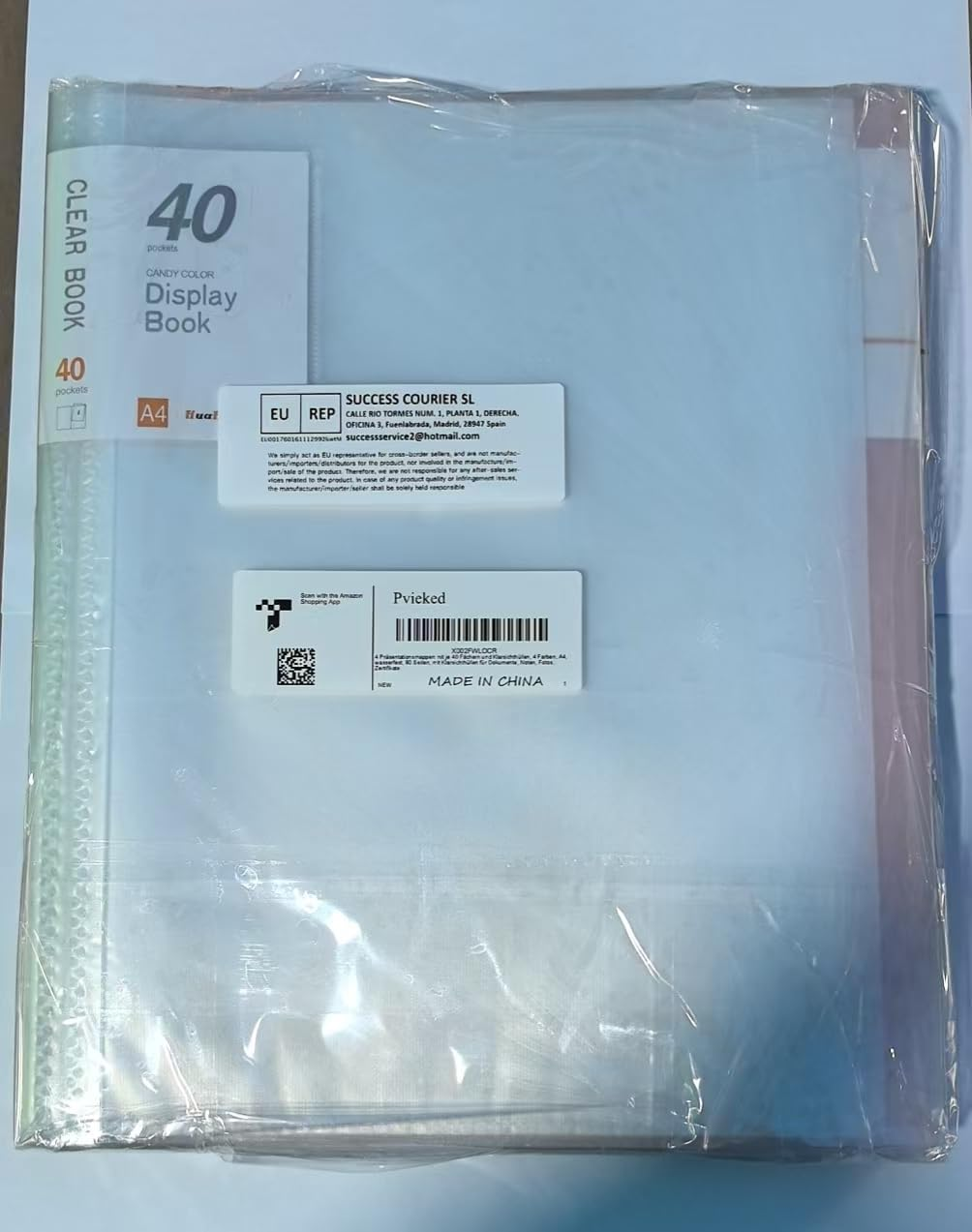 4 Pcs 40 Pockets Presentation Display Book Folder with Clear Sheet Protectors, 4 Colors A4 Waterproof Folder Binder Display 80 Pages Bound Sheet Protector for Document, Sheet Music, Photo, Certificate image number 1