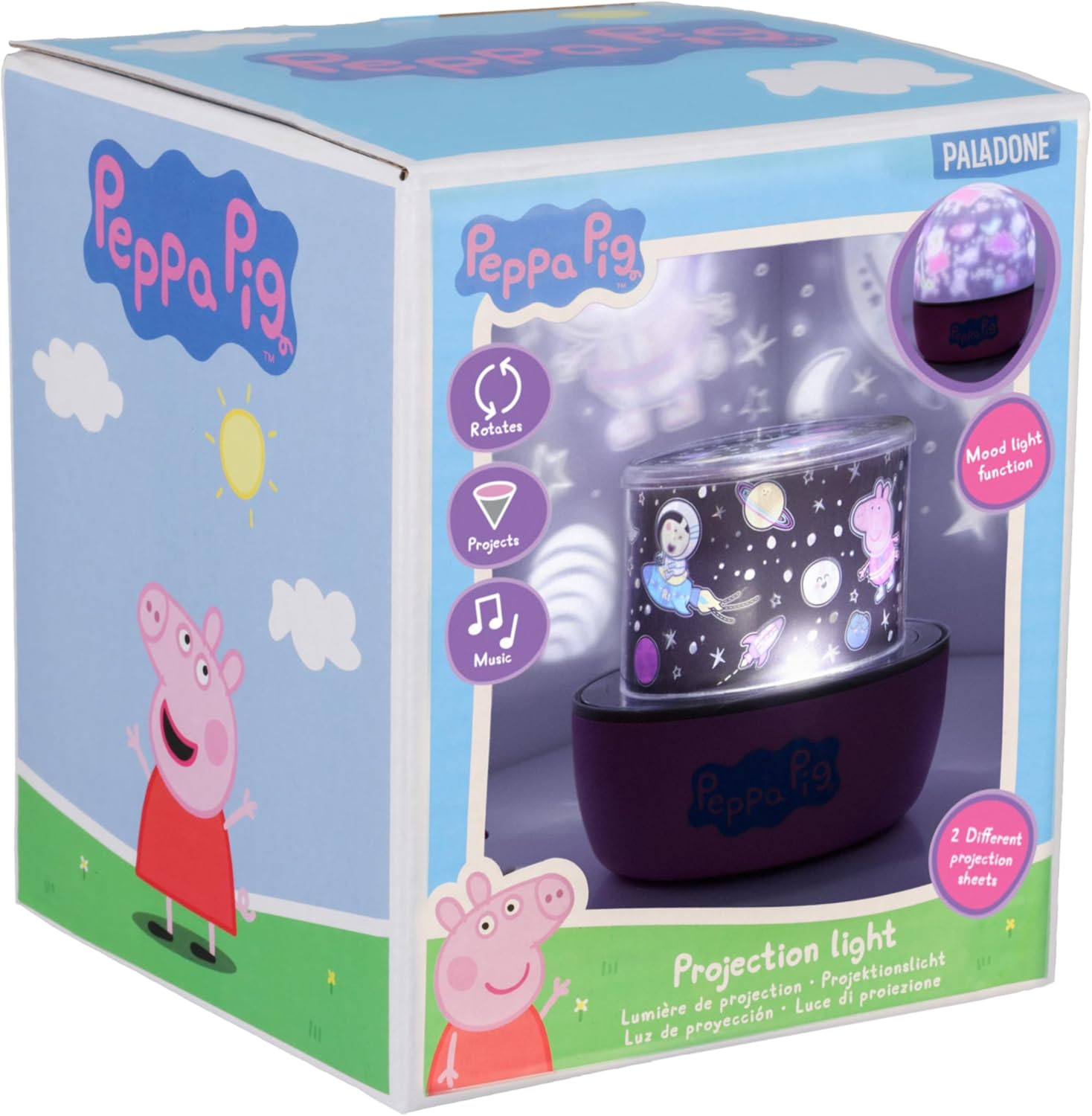 Paladone Peppa Pig Projection Light - Officially Licensed Projector Lamp with Sounds & Interchangeable Scenes, 4 Light Modes, Bedtime Soothing Night Light image number 6