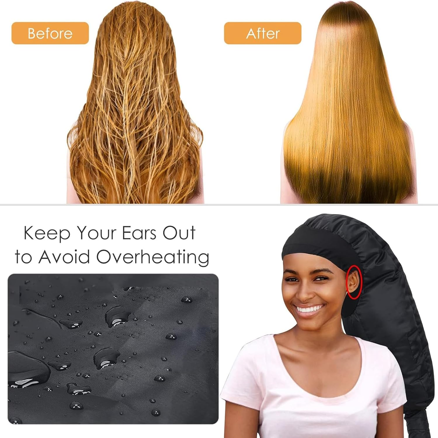 Bonnet Hair Dryer Attachment, Upgraded Extra Large Hooded Hair Dryer, Adjustable Soft Blow Dryer Caps, Fast Drying for Natural Curly Hair Styling - Purple image number 2