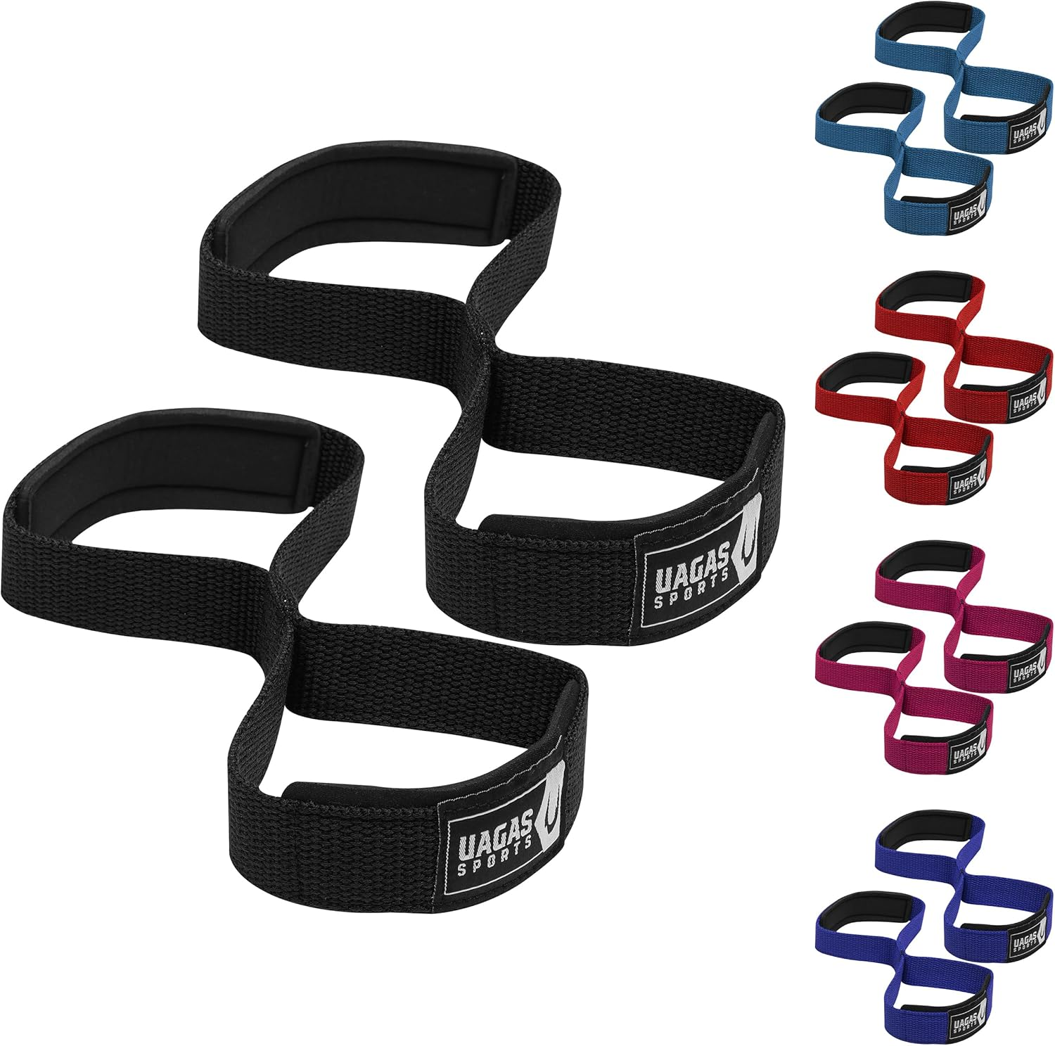 Figure 8 Lifting Straps &ndash;Padded Cuff &ndash; Weight Lifting Straps for Extra Grip &ndash; Premium Nylon Deadlift Straps &ndash; Wrist Support for Training Workout Weightlifting - Hand Bar Grip image number 3