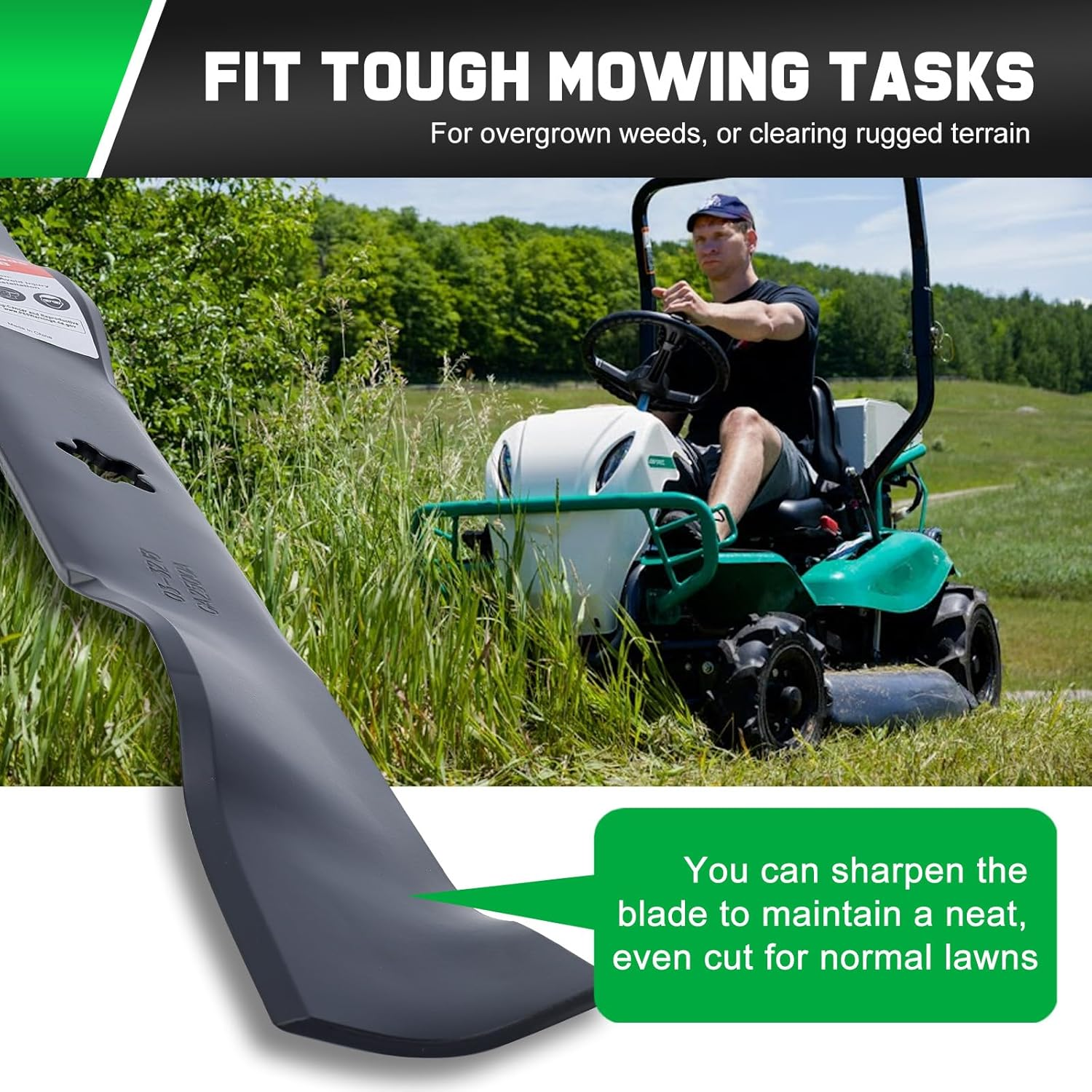 Grasscool 134149 532134149 Blade Mulching Set for Craftsman LT1000 YT4000 T1000 YS4500 DLT3000 LT2000 T2000 Husqvarna Poulan Pro 42 Inch Lawn Mower (2 Pack)