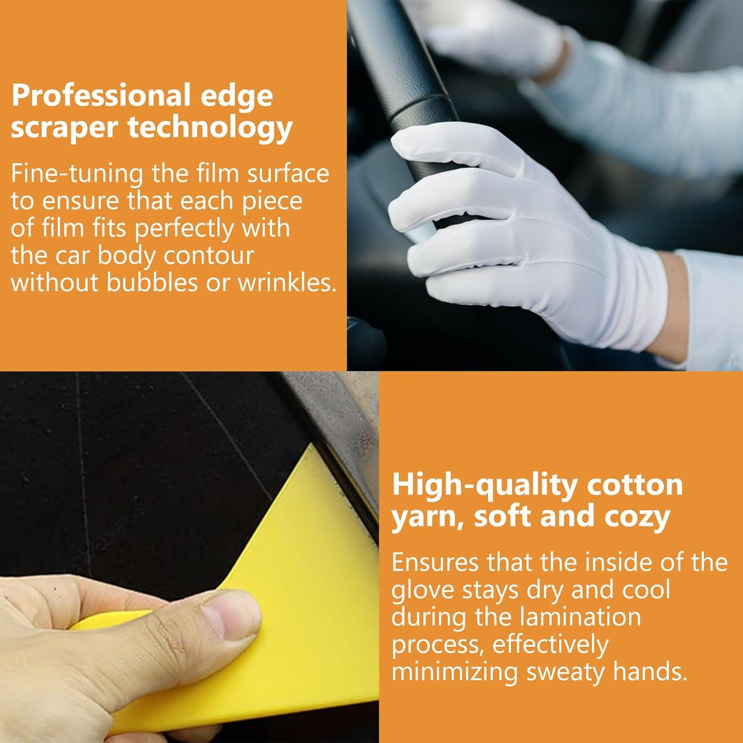 15 Pieces of Automotive Vinyl Packaging Kit, Including Extendable 9Mm Art Knives and Blades, 4-Inch Felt Scraper, Automotive Vinyl Wrapped Window Film Kit, Suitable for All Types of Window Films image number 4