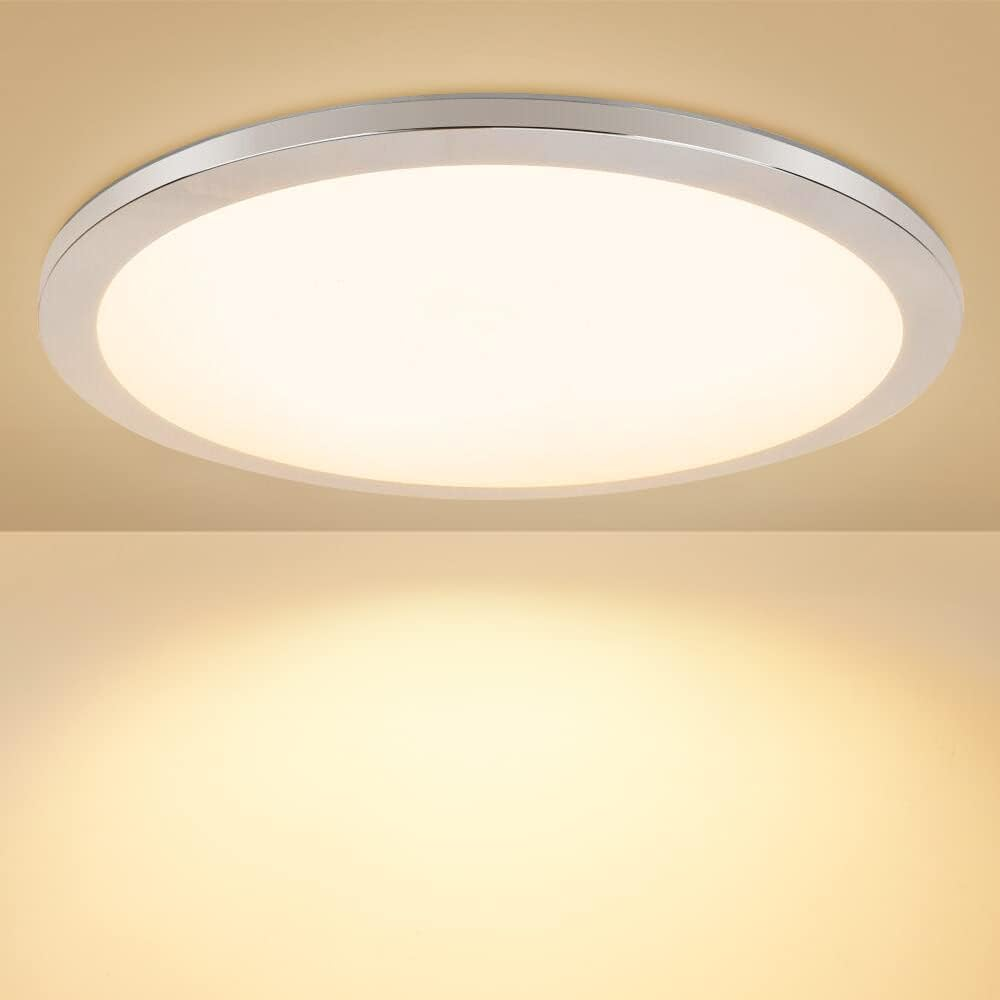 PADMA LED Ceiling Light, Chrome, Modern, 18W, 1440LM, IP44 Waterproof, Suitable for Bedroom, Hallway, Kitchen, Living Room