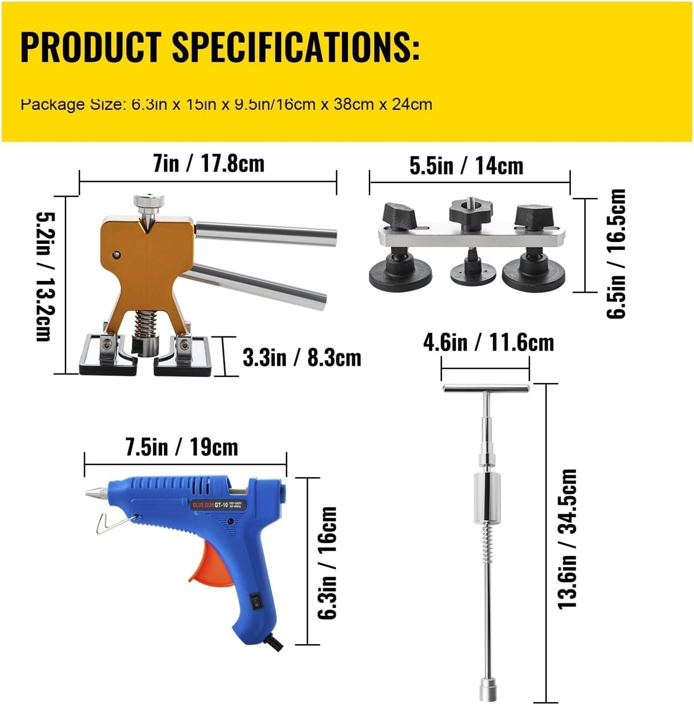 98 Pcs Dent Removal Tools Kit Protective Comprehensive Paintless Usage Application Portable Car Body Repairing Equipment