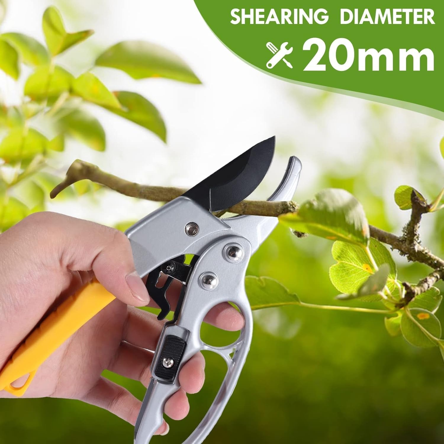Oriver Arthritis Friendly Pruning Shears - 1 Inch Cut Capacity Garden Clippers for Weak Hands, Ergonomic Snips with Rust Resistant High Carbon Steel (Australian Garden Tools) image number 2