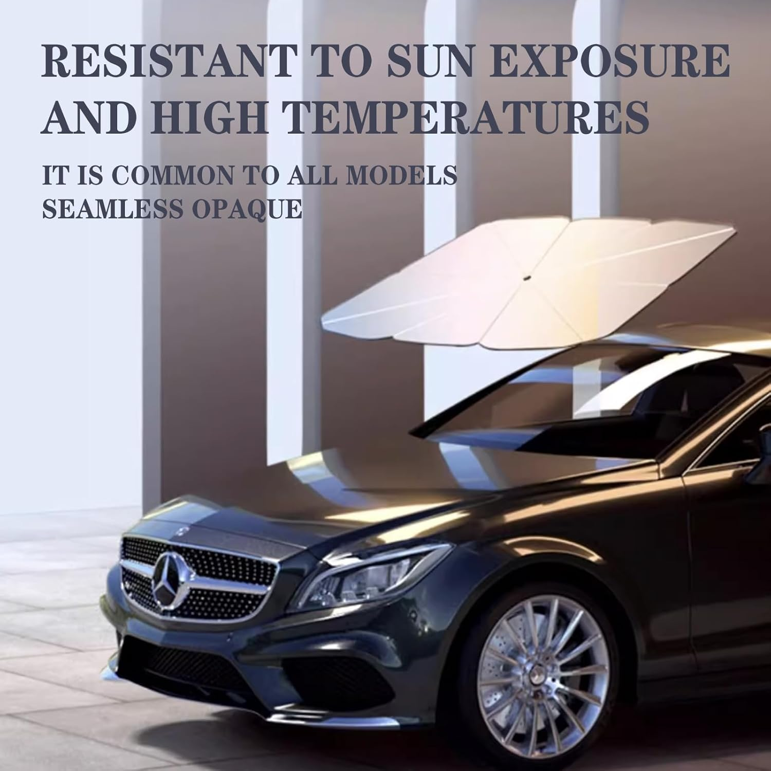 Premium Car Windshield Sunshade Umbrella, Foldable 5 Layers UV Block Coating Car Sunshade for Front Windshield Heat Insulation, Universal Fit for Sedans and Suvs, Windshield Cover Silvery image number 1