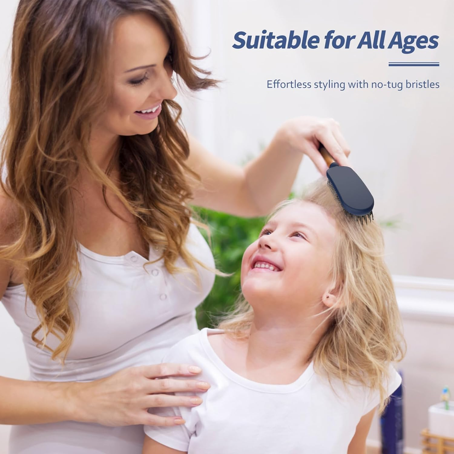 SHINLEA Detangler Fine Hair Brush, Massaging Scalp Hairbrush for Long Thin Curly Wavy Dry or Damaged Hair, Reduces Breakage, Eliminates Knots, Ball Tipped Bristles Hair Brush for Wet & Dry Hair image number 4