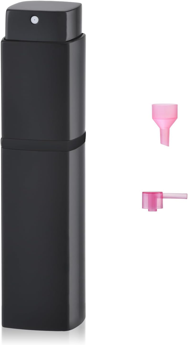 Lulupack Square Perfume Atomizer, Travel Cologne Spray Bottle, Mini Spray Bottle, Empty Mini Spray Dispenser (Silver, 1 Piece)