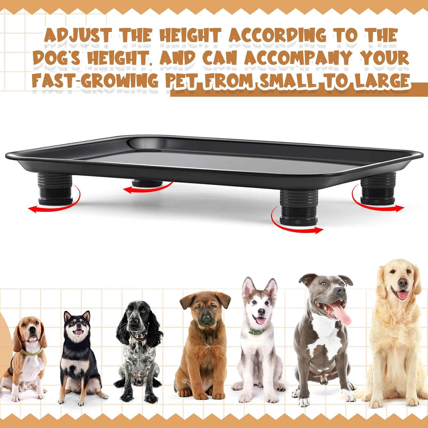 Marsui Ant Proof Cat Dog Bowl Tray - Waterless, Height Adjustable Legs for Pet Neck Comfort No Pest Pet Food Feeding Station, Kitchen Sweets & Trash Ant Barrier(23Mm-37Mm) image number 1