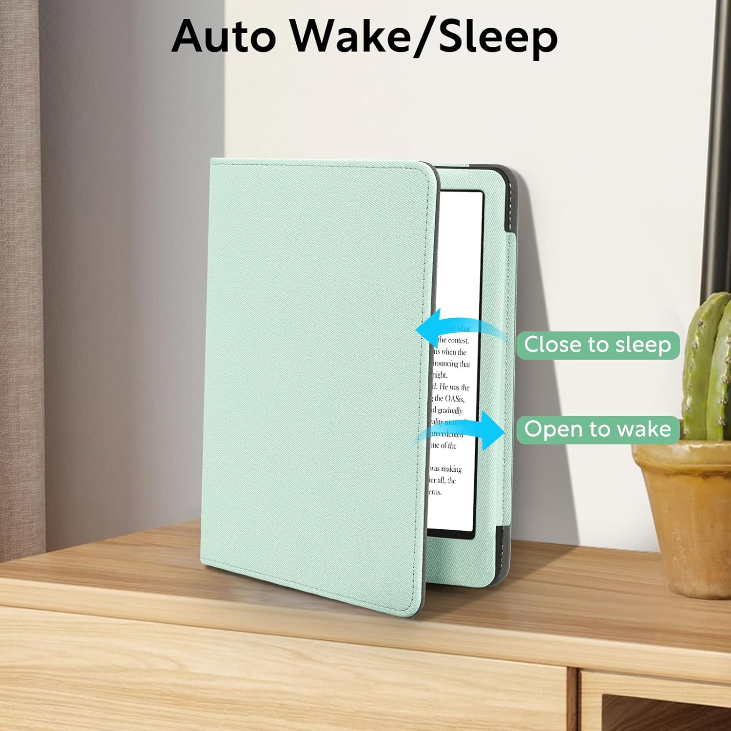 Slim Case for 7"/6.8" Kindle Paperwhite with Hand Strap(12Th/11Th Gen 2024/2021) and Kindle Colorsoft Signature Edition,Stand Cover and Card Slot,Premium PU Sleeve with Auto Wake/Sleep,Agave Green image number 3