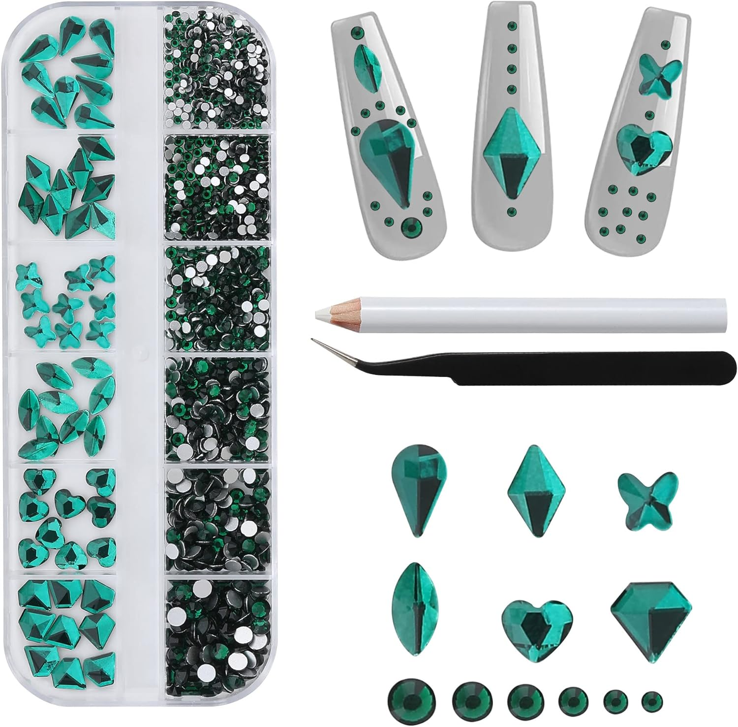 Nail Rhinestones Nail Art Gems Crafts Crystals Glass Decorations Set Ab Rhinestones Flatback Design Face Clothes Shoes Decor Diy Acrylic Nail Art Decoration(Pink)