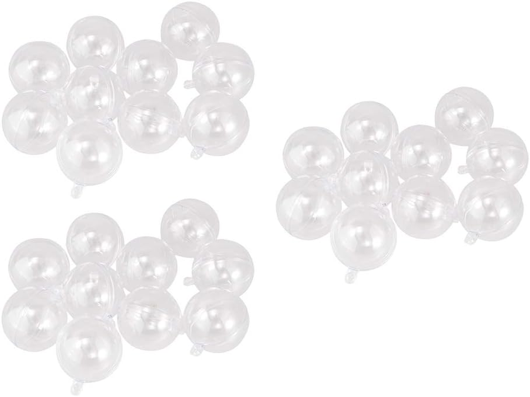 Clear DIY Fillable Plastic Ornaments Hollow Christmas Baubles Wedding Party Holiday Decoration- Pack of 30-4Cm image number 6