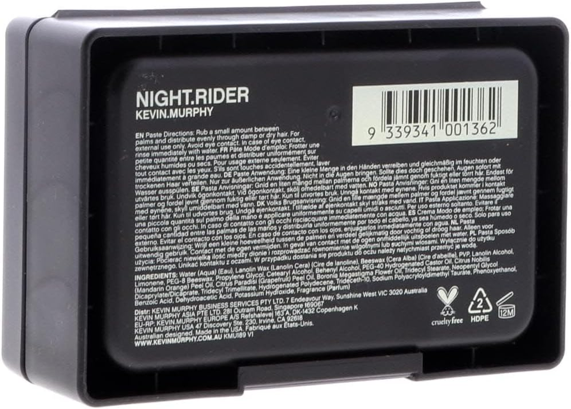 KEVIN.MURPHY NIGHT.RIDER Strong Hold Hair Styling Paste - for Short or Choppy Hair/Texture & Separation - Matte Finish Hair Pomade with Beeswax for Moisture & Shine - 100 G image number 3
