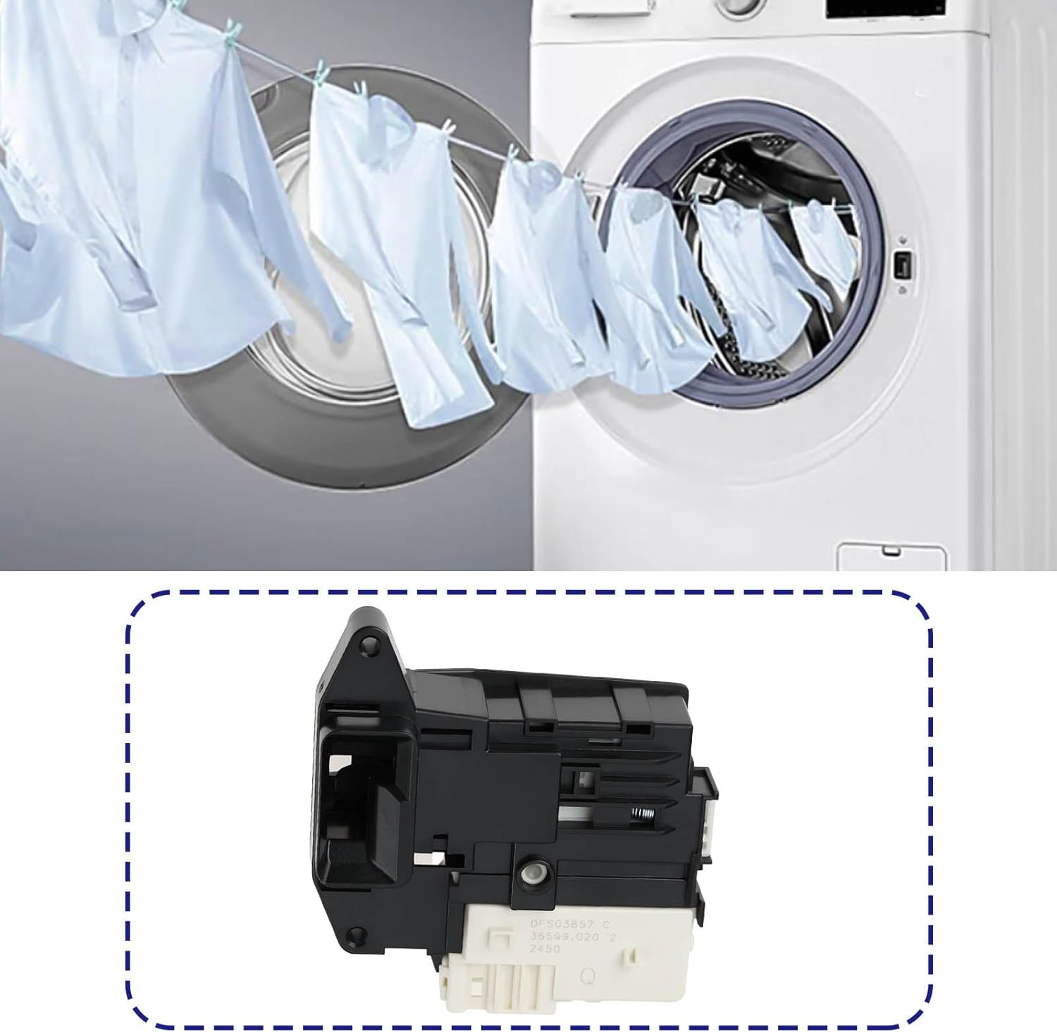 Washing Machine Electric Door Lock DFS03857 Compatible with Bosch Compatible with LG FH4U2VCN2 image number 6