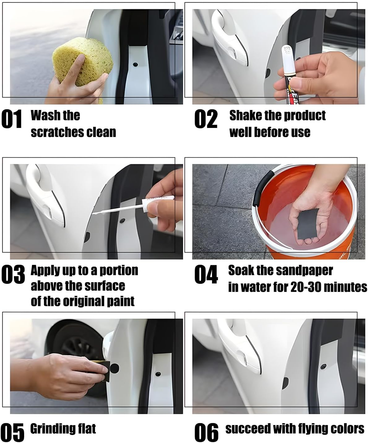 Black Touch up Paint Pen 2 Pack, Car Scratch Remover for Automotive Vehicles, Waterproof Paint Repair Kit for Cars Bikes Motorcycles, 11.5 Cm image number 2