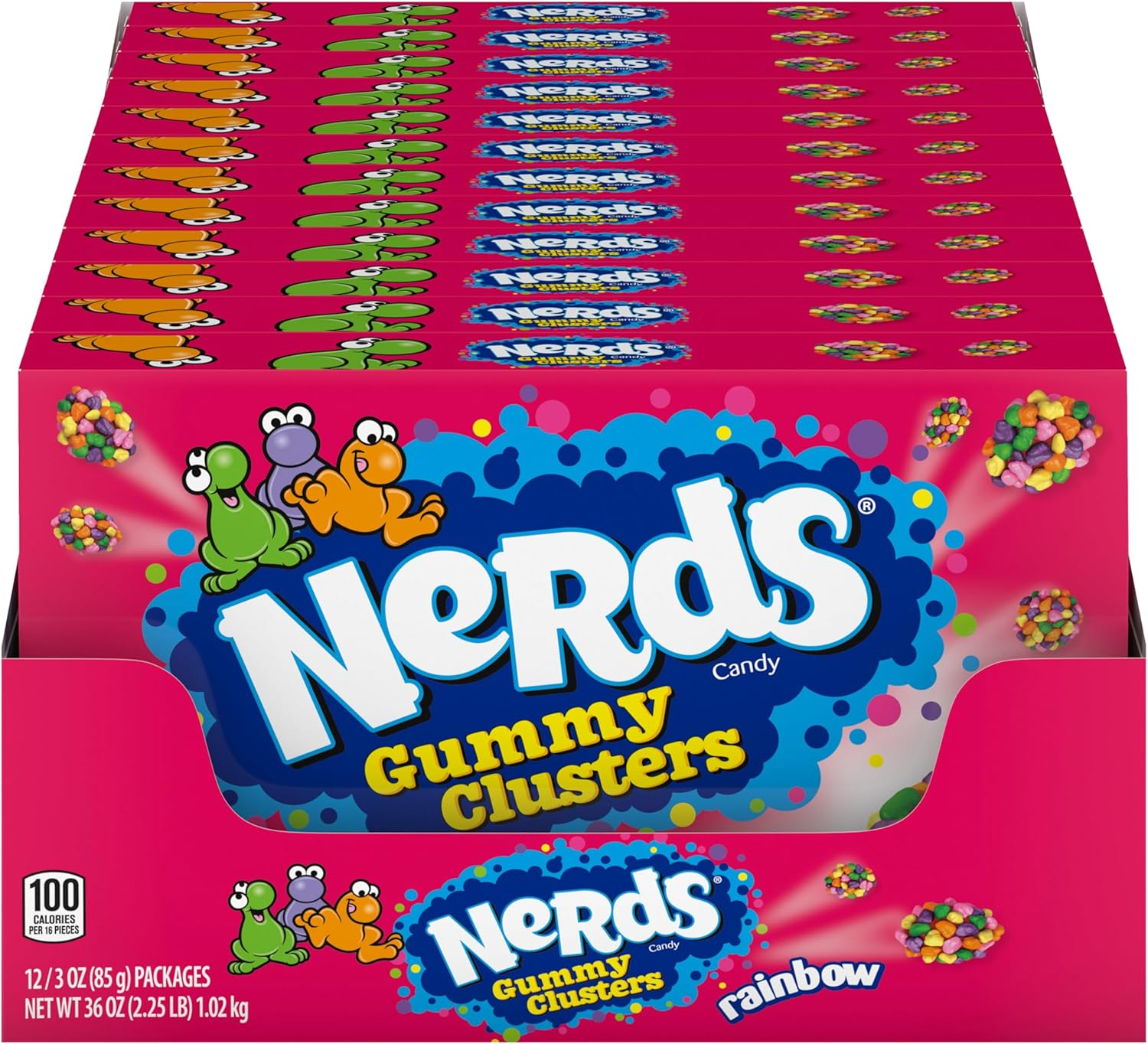 Nerds Gummy Clusters Chewy Candy Share Pouch Bag 85G X 12 Pack image number 2