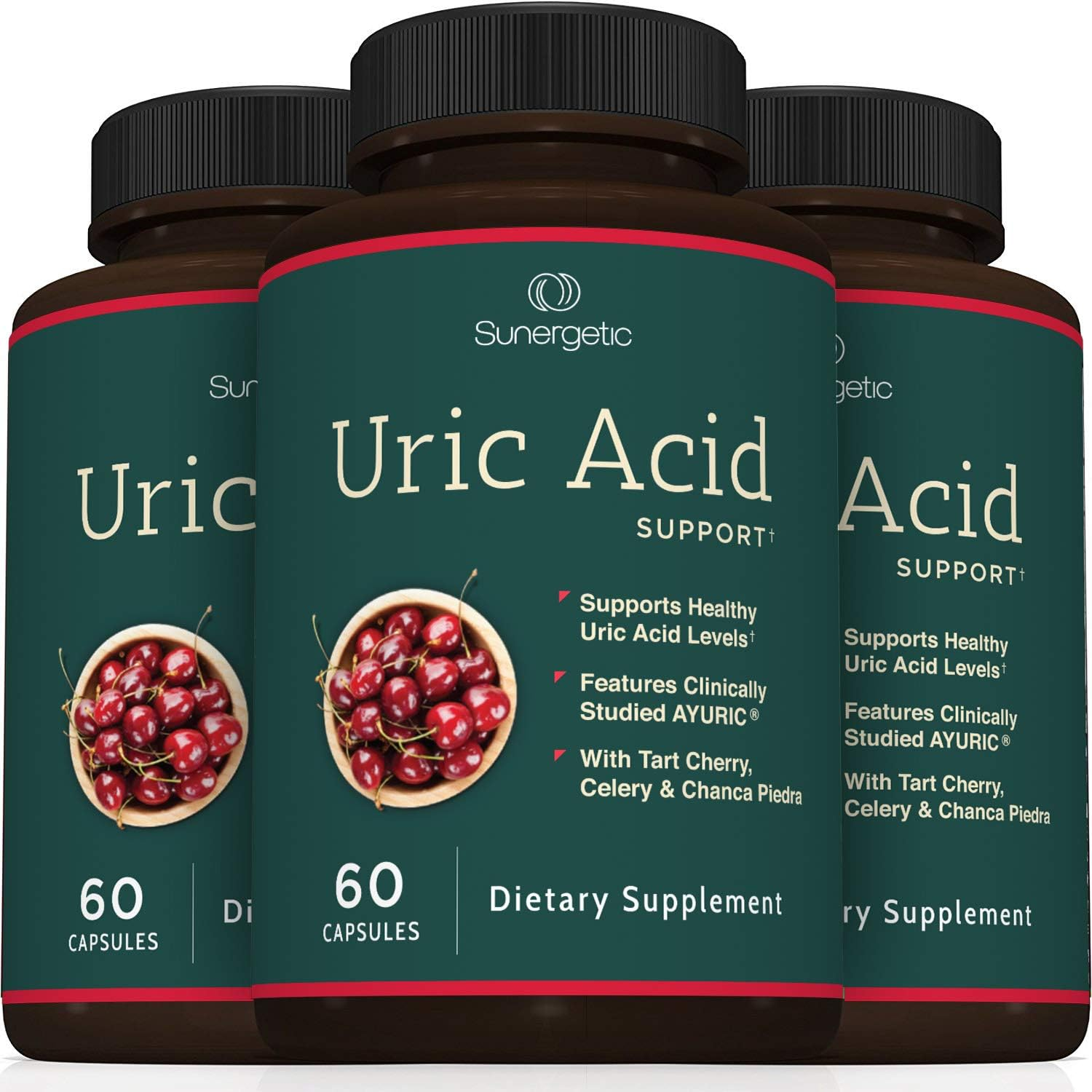Premium Uric Acid Support Supplement - Uric Acid Cleanse & Kidney Support - Includes Tart Cherry, Chanca Piedra, Celery Extract & Cranberry - Uric Acid Support Formula - 60 Veggie Capsules