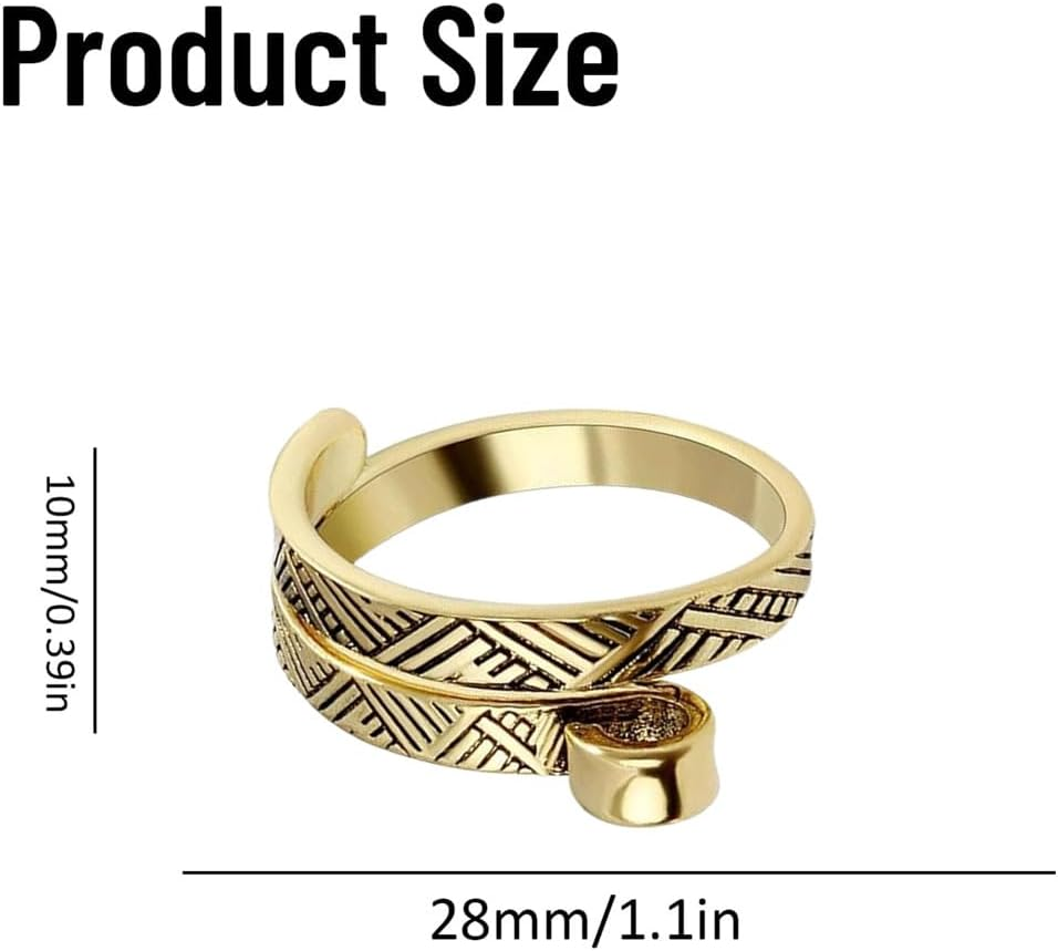 4 Pack Knitting Crochet Loop Ring for Fingers,Metal Open Yarn Guide Finger Holders,For Crocheting, Yarn Guide Crochet Loop Ring for Crochet- Gold & Silver image number 2