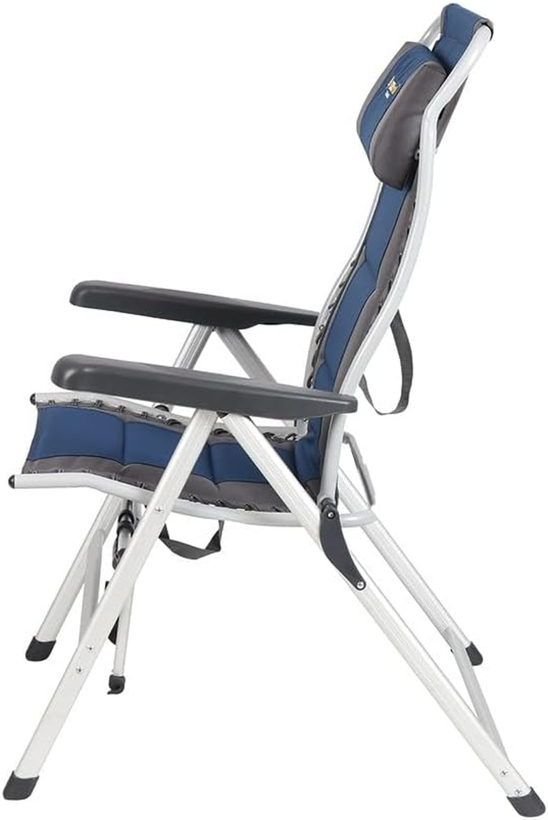 Oztrail Cascade 8 Position Deluxe Recliner Chair with Side Table image number 4