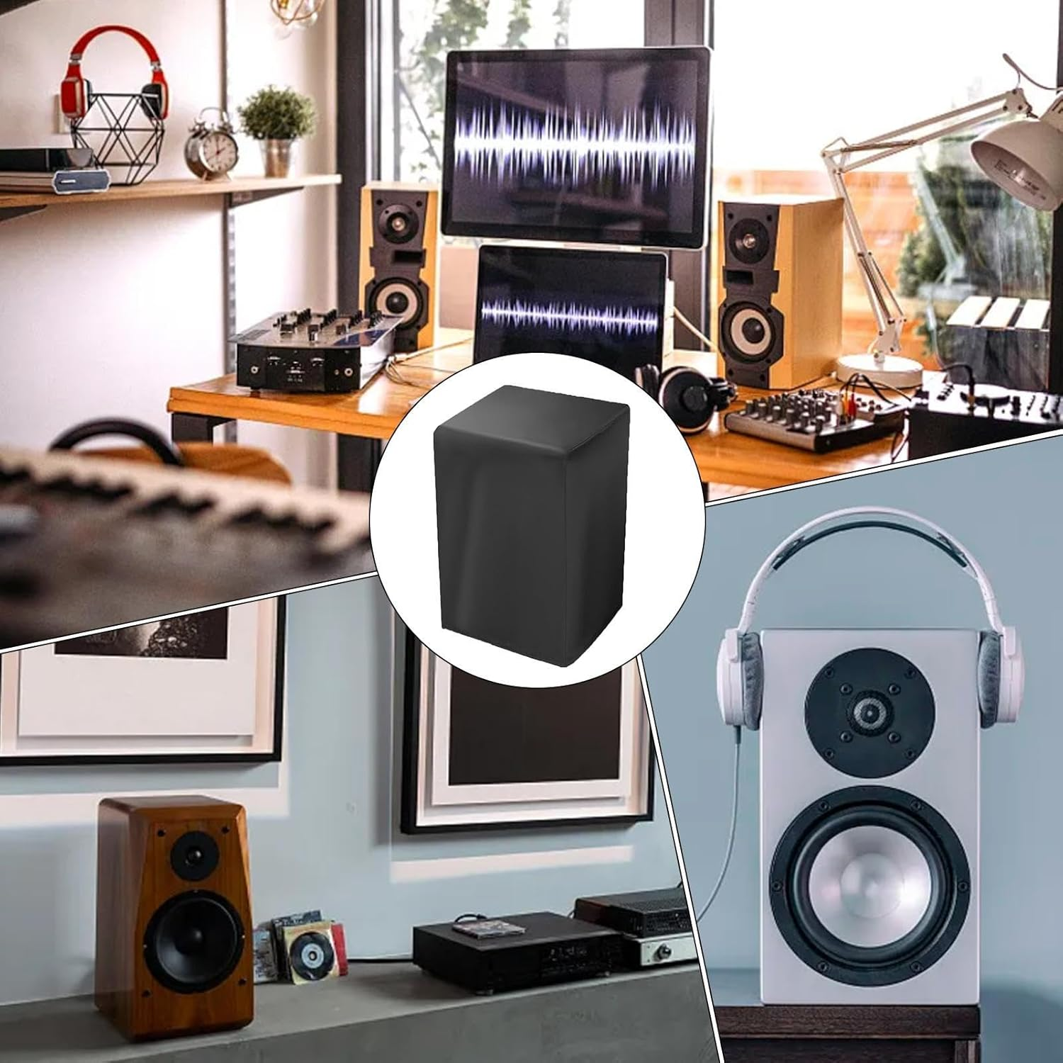 Euyehn Outdoor Speaker Cover, Oxford Waterproof Dust Cover Speaker Protective Cover, UV Resistant Protection Bag, Dustproof Speaker Cover for Outdoor Garden Patio Courtyard - M image number 3