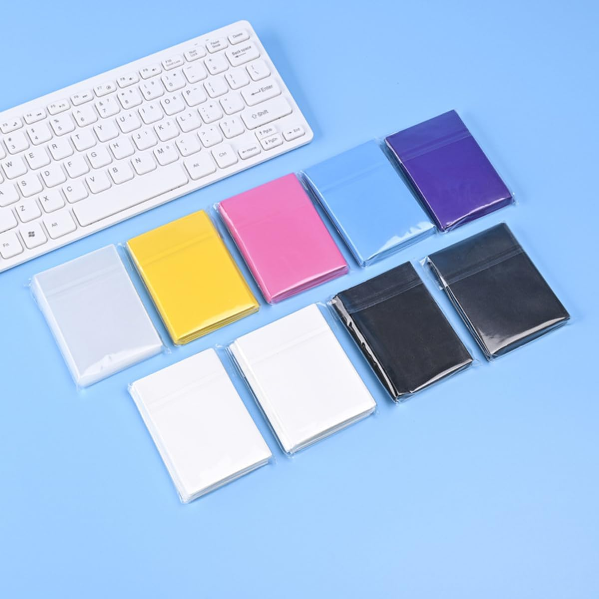 Premium Topload Card Sleeves Pack - 1000 Count, 10 Colors, Ideal for MTG, Yugioh, Sports & Game Cards, 66X91Mm, Dual Texture (Matte & Glossy) Trading Card Protectors image number 1