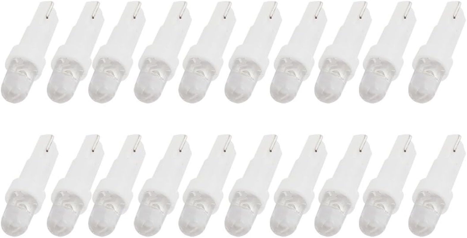 Uxcell 20Pcs T5 74 White 1-LED Wedge Dashboard Side Light Lamp Bulb DC 12V image number 1