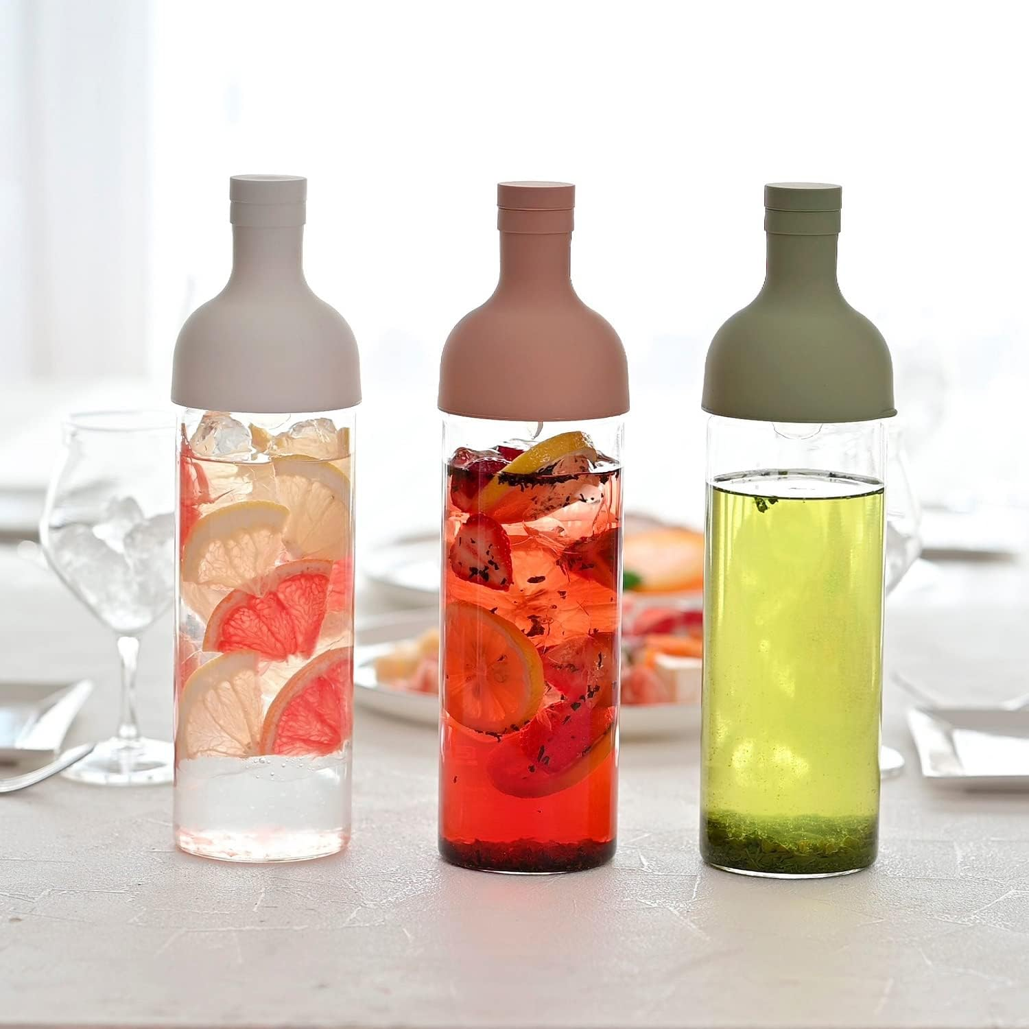 Hario FIB-75-SG Filter-In Bottle, Practical Capacity: 25.4 Fl Oz (750 Ml), Smoky Green, Made in Japan image number 3