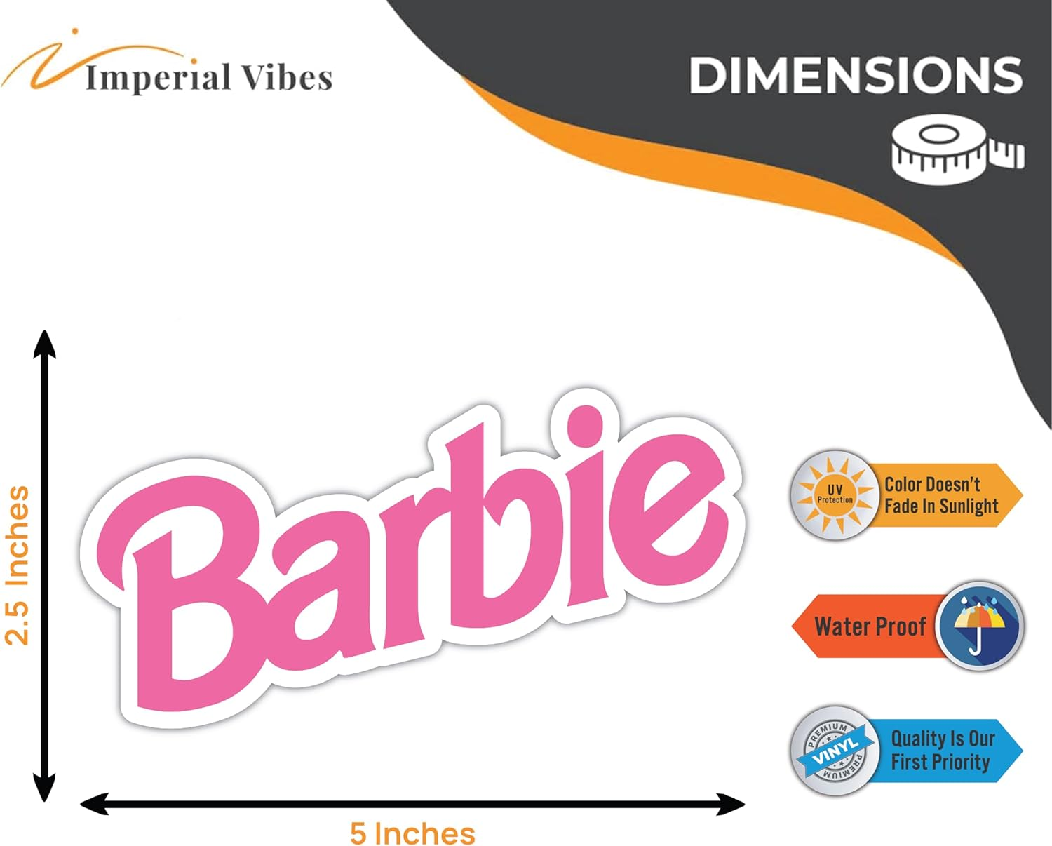 Imperial Vibes &ndash; Doll Sticker &ndash; Vinyl Pink Doll Sticker for Car, Truck, & Van &ndash; Indoor and Outdoor Use for Laptop &ndash; Waterproof Decal for Kids Bed and Water Bottle &ndash; Removable Notebook Decal - Imp 97 image number 1