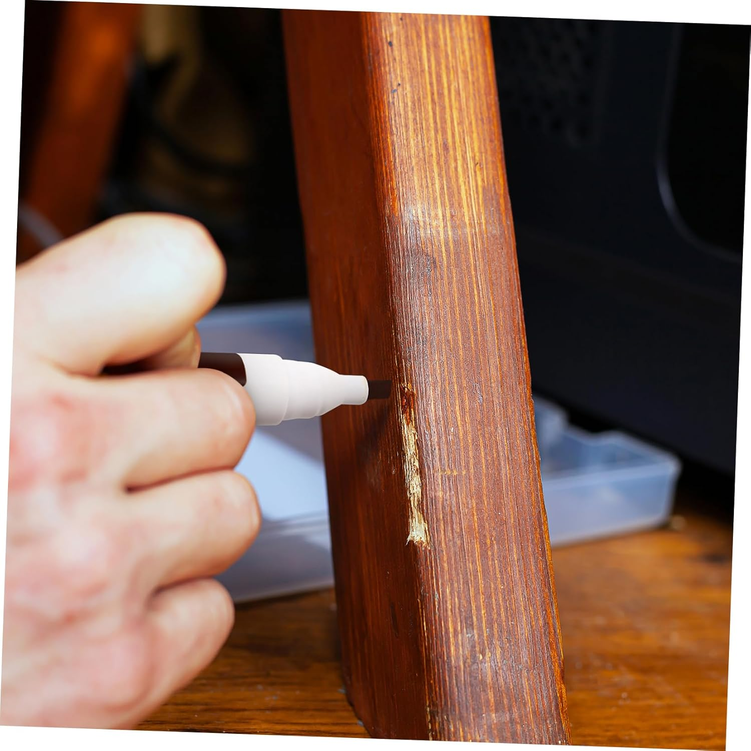 Furniture Touch up Markers 6Pcs Set Oil-Based Furniture Repair Pens Scratch Concealing Touch up Marker Kit for Cabinets Floors and Tables