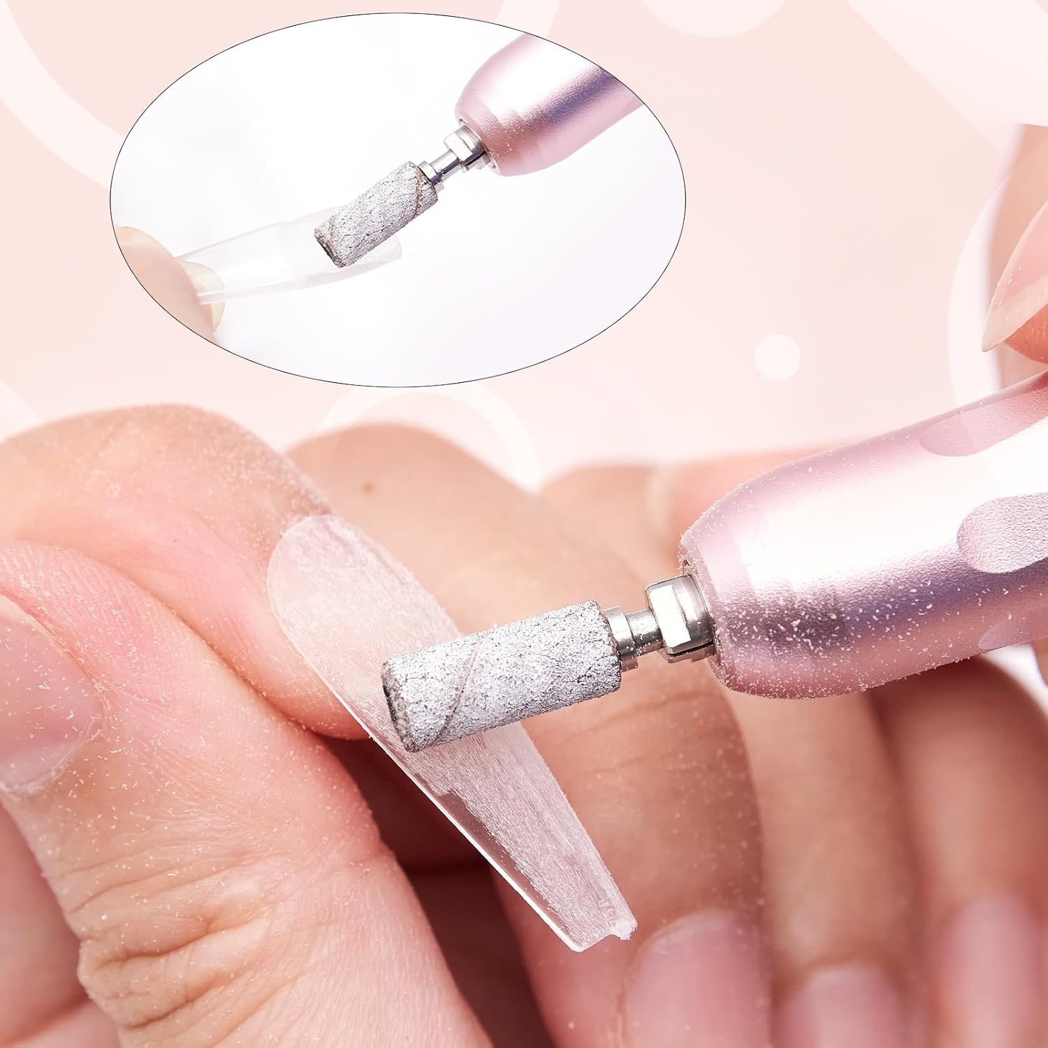 Makartt Sanding Bands for Nail Drill:50 Pcs Small Nail Sanding Files with 2025 Upgrade Design 3.1Mm Mandrel Bits,180 Medium Grits (White, #180) image number 5