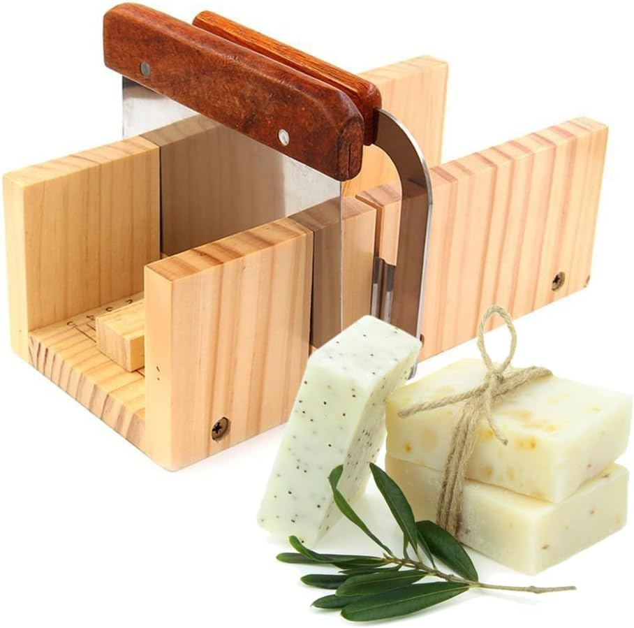 Soap Cutter Set, Wood Adjustable Mould, Multipurpose, Making Tools with Wavy and Straight Cutting Planner, Durable Mould Kit for Handmade Crafts image number 3